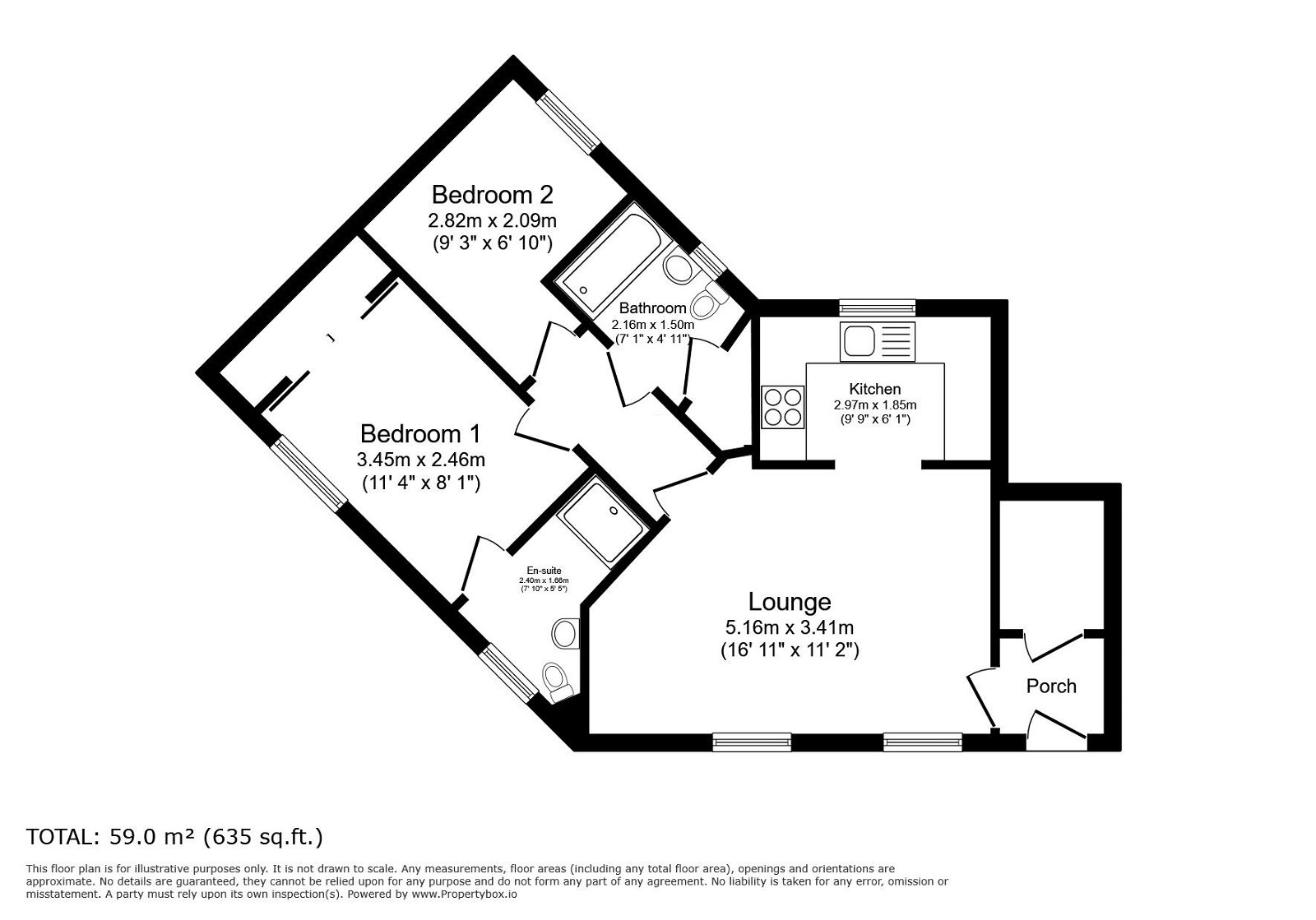 2 bed maisonette for sale in Avocet Road, Bedford - Property floorplan