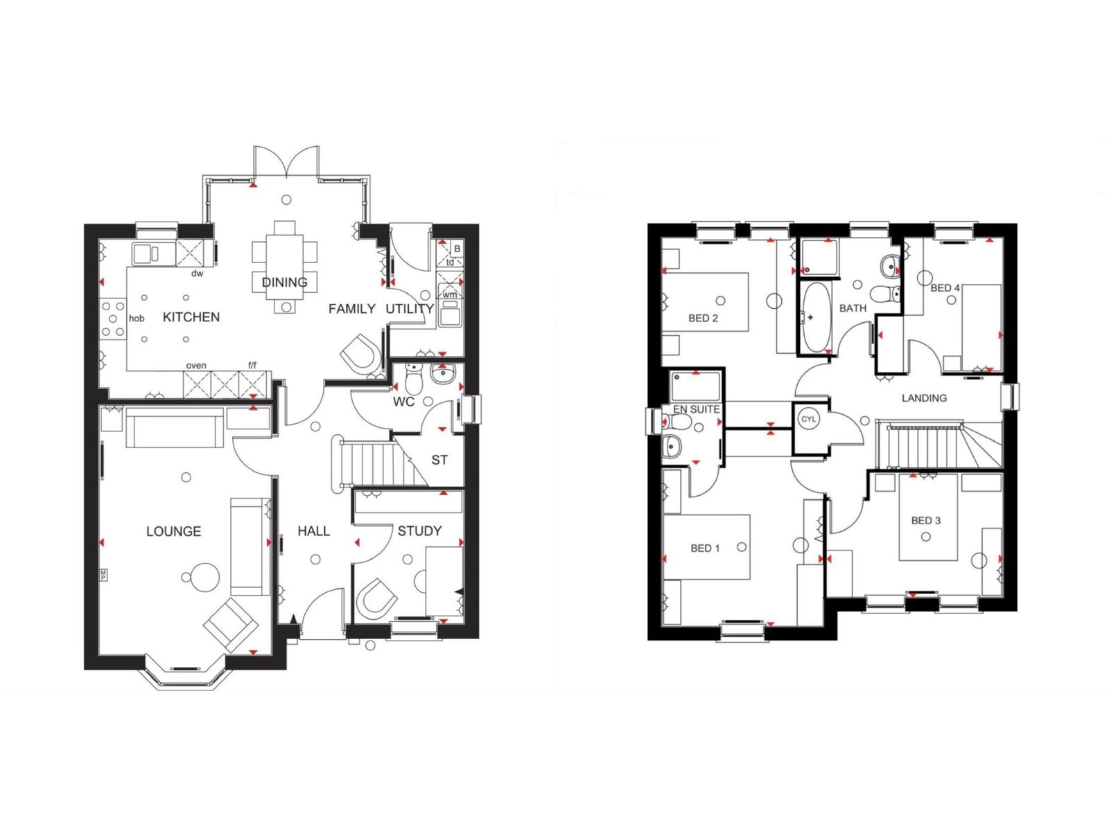 4 bed detached house for sale in Harlequin Crescent, Bedford - Property floorplan