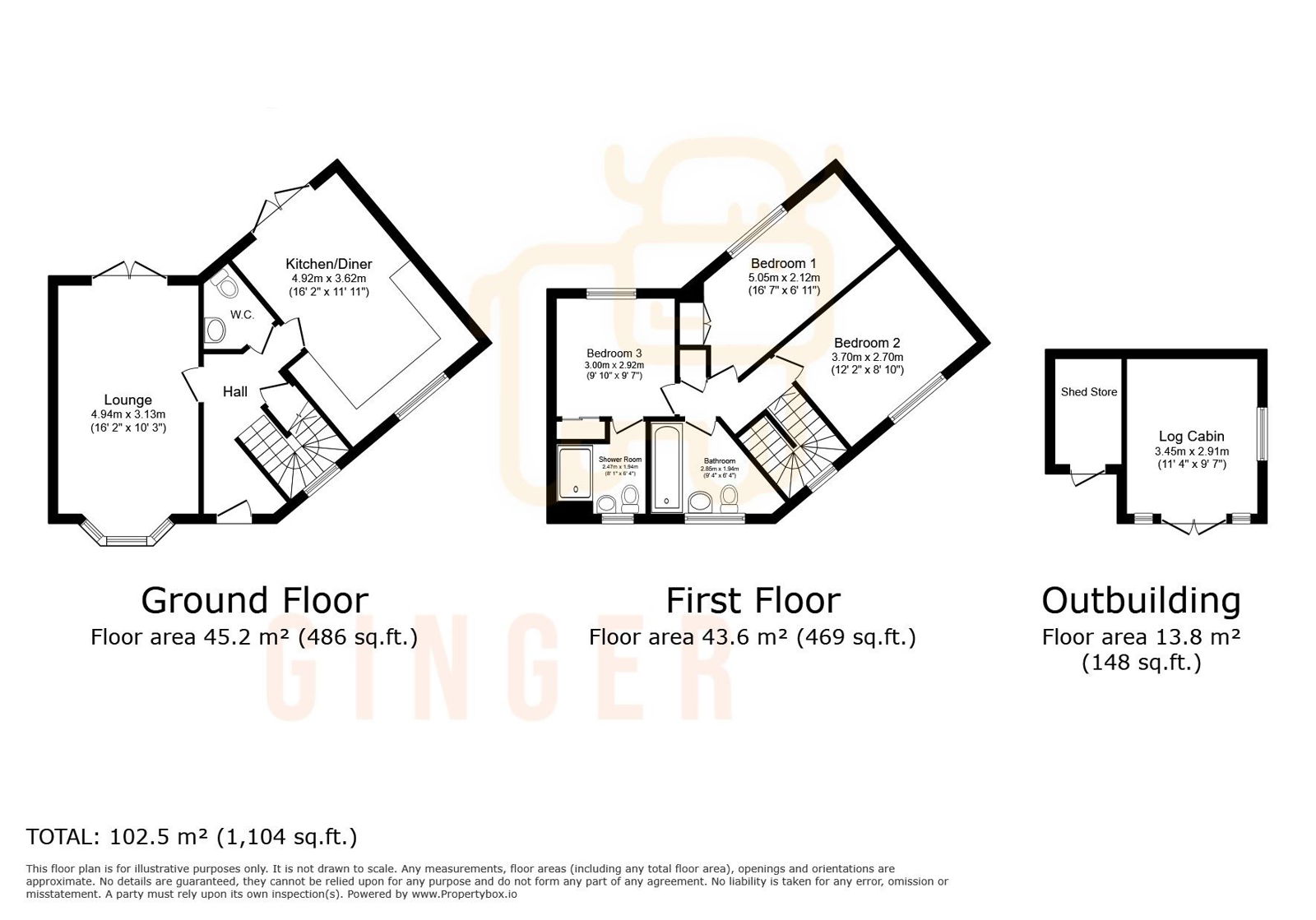 3 bed semi-detached house for sale in Brooklands Avenue, Bedford - Property floorplan