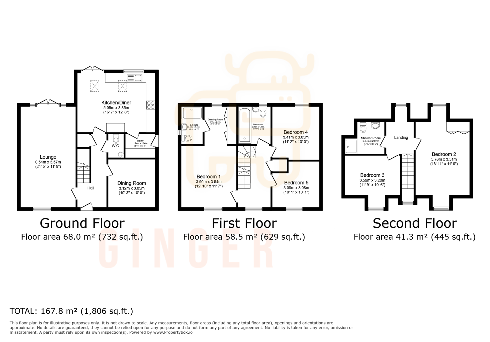 5 bed detached house for sale in Peregrine Way, Bedford - Property floorplan