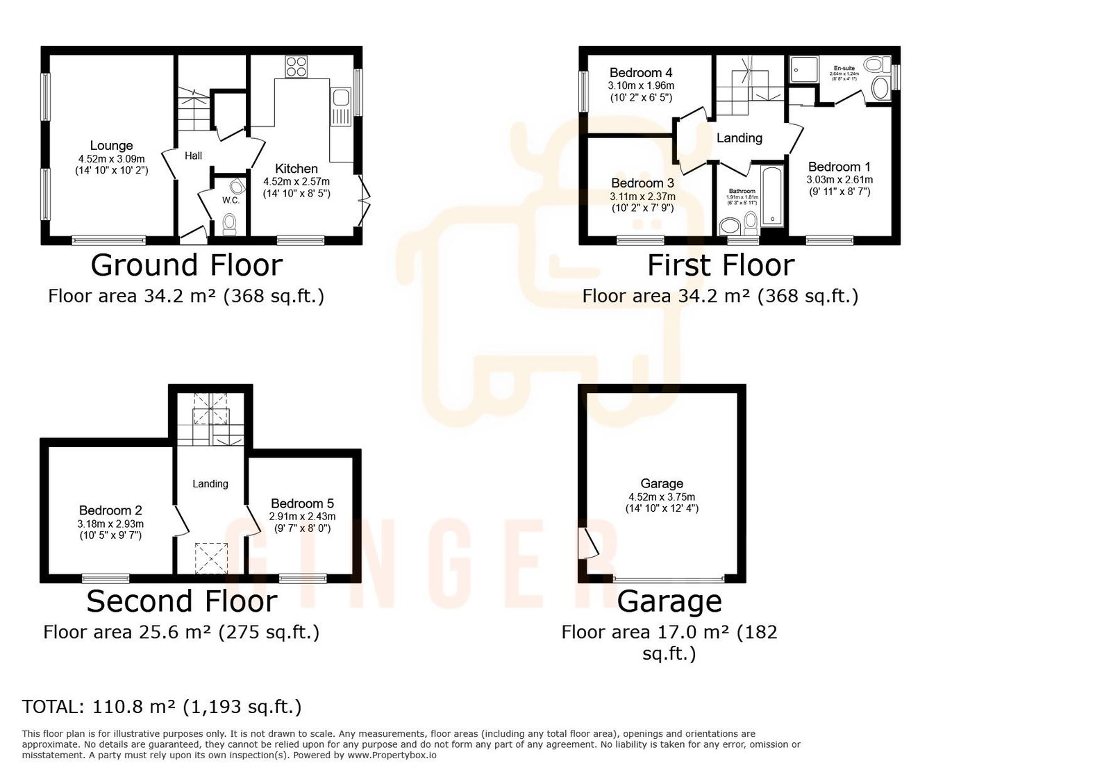 5 bed semi-detached house for sale in Swan Road, Bedford - Property floorplan