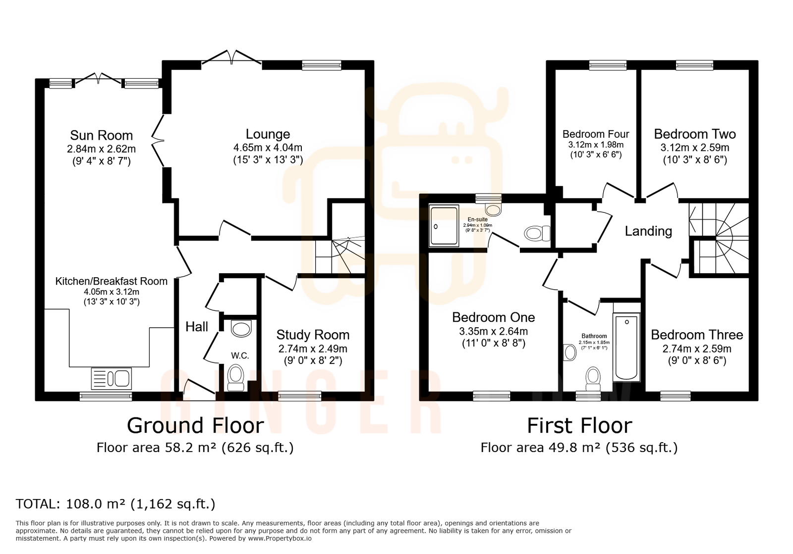 4 bed detached house for sale in Heron Gardens, Bedford - Property floorplan