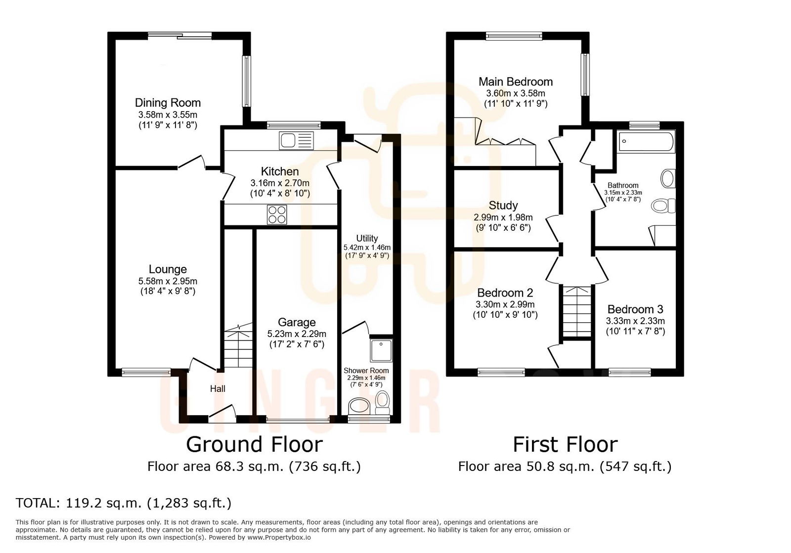 3 bed semi-detached house for sale in Wood Lane, Bedford - Property floorplan