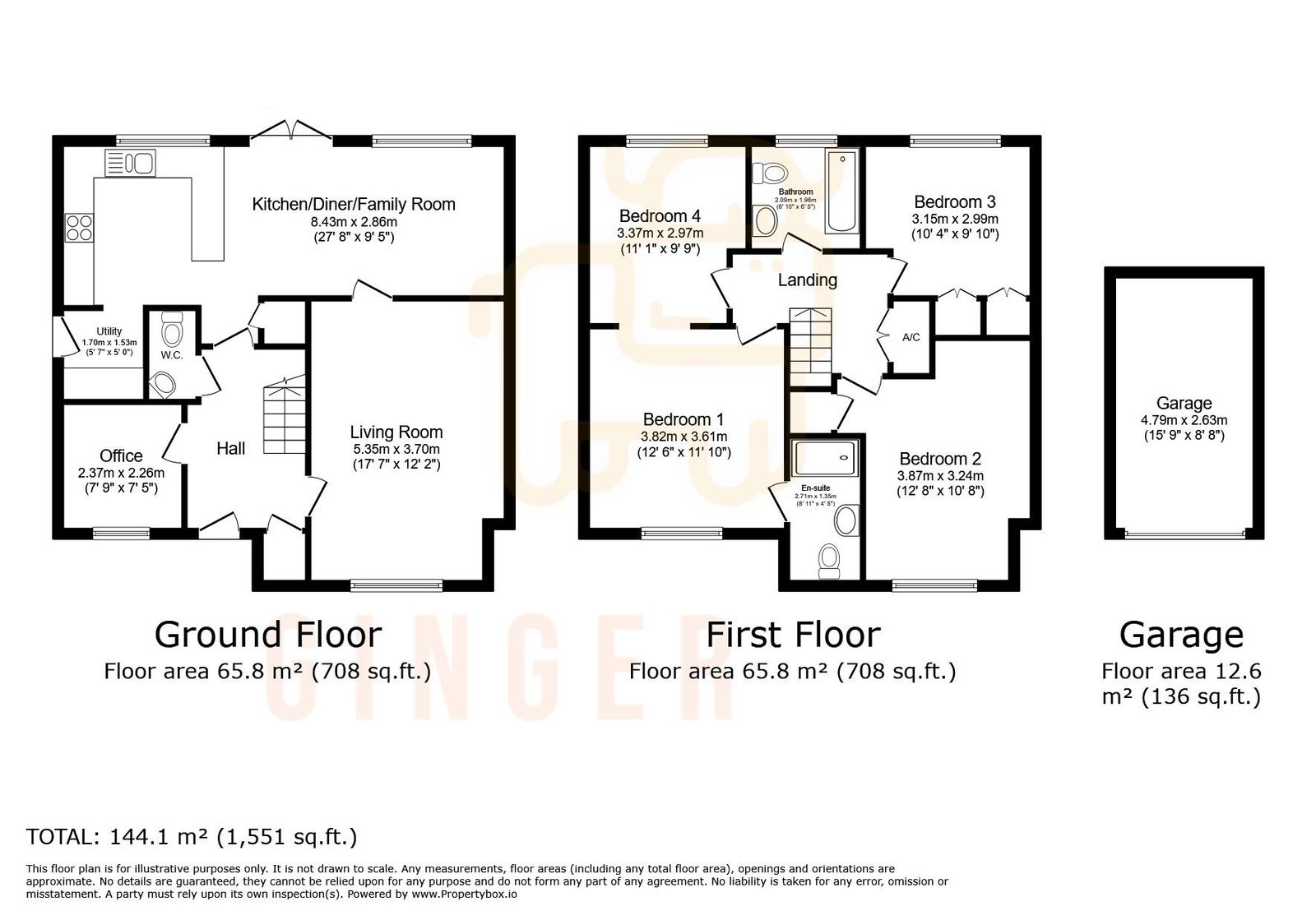 4 bed detached house for sale in Lavender Lane, Bedford - Property floorplan