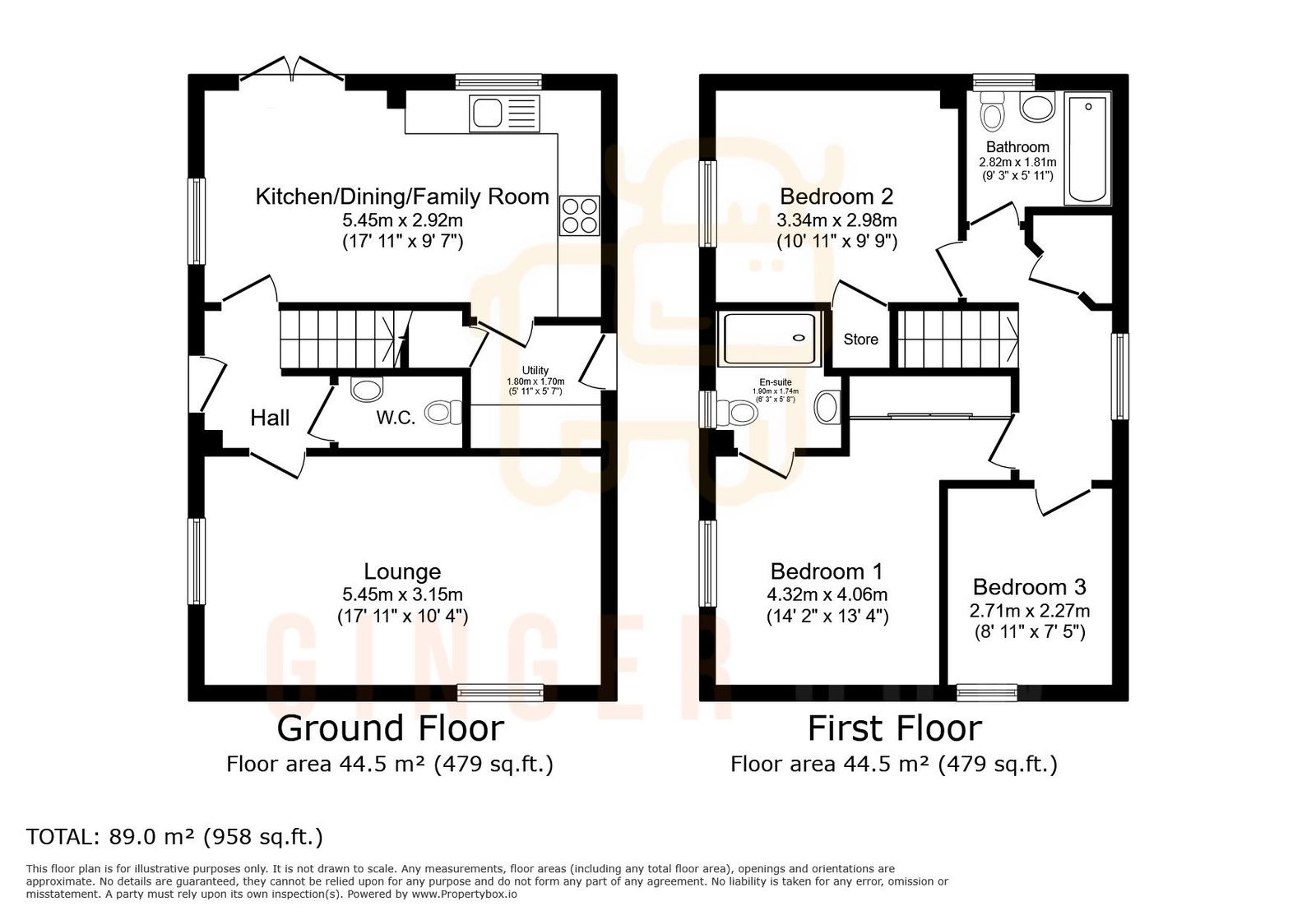 3 bed detached house for sale in Cadwall Drive, Bedford - Property floorplan