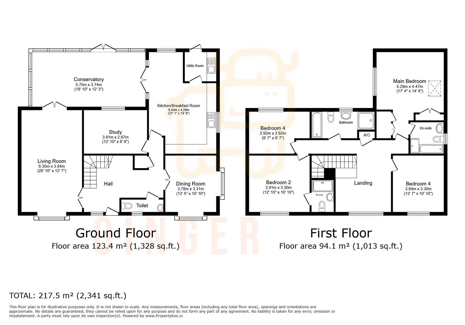 4 bed detached house for sale in Folkes Road, Bedford - Property floorplan