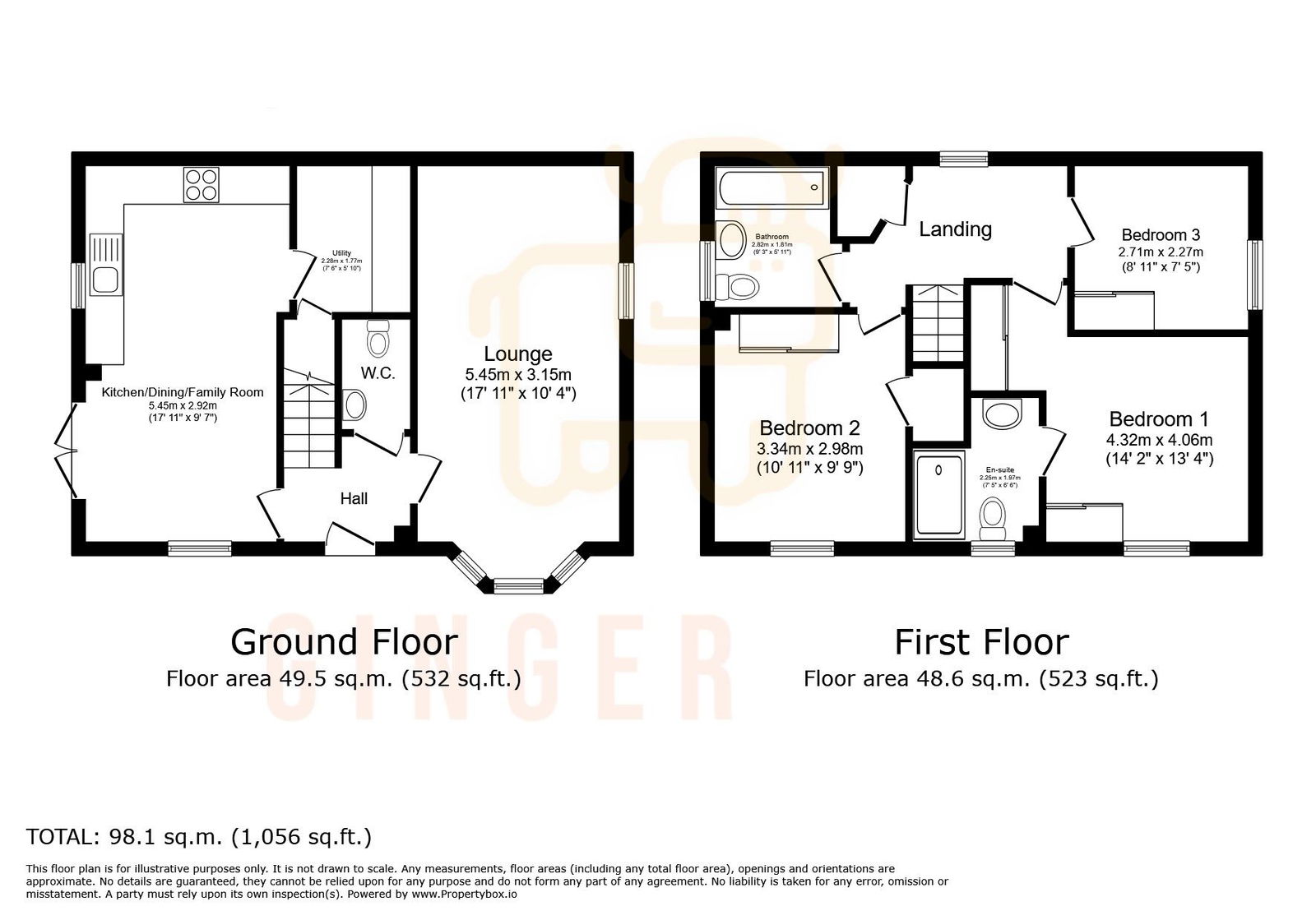 3 bed semi-detached house for sale in Edith Avenue, Bedford - Property floorplan