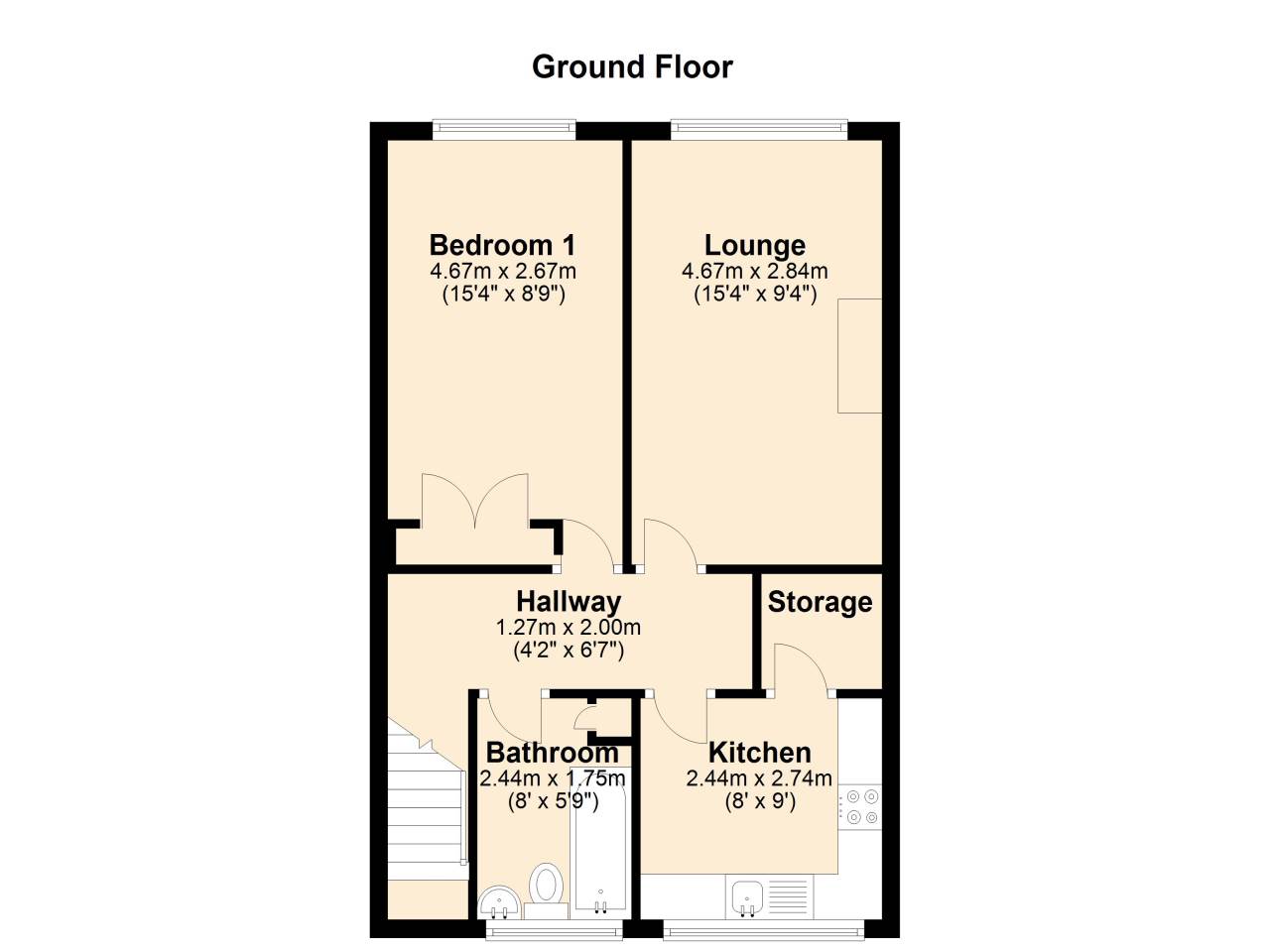 1 bed flat to rent in Edmonton Av, Kingstanding 6
