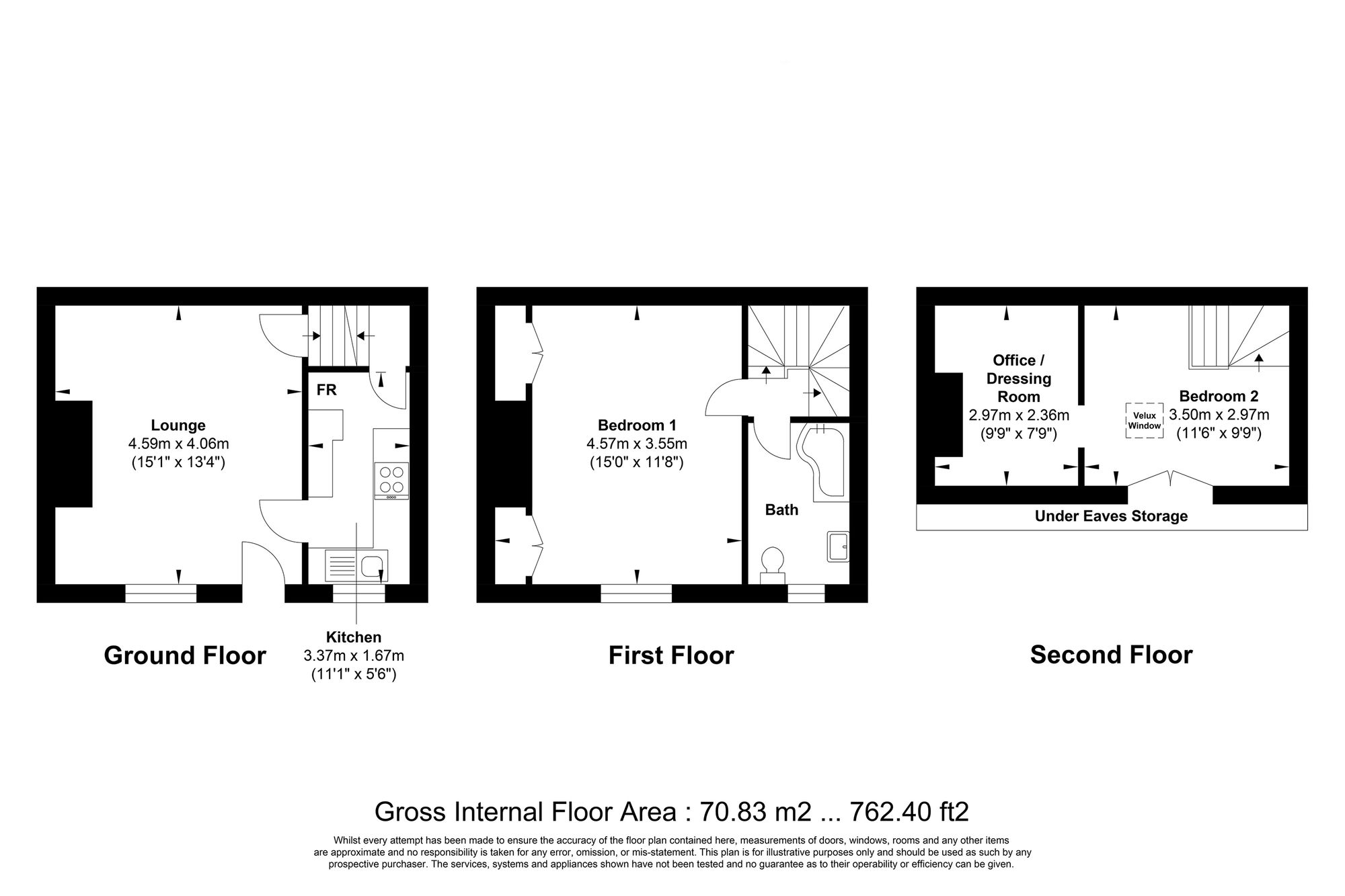 2 bed mid-terraced house for sale in Kimberley Place, Halifax - Property floorplan