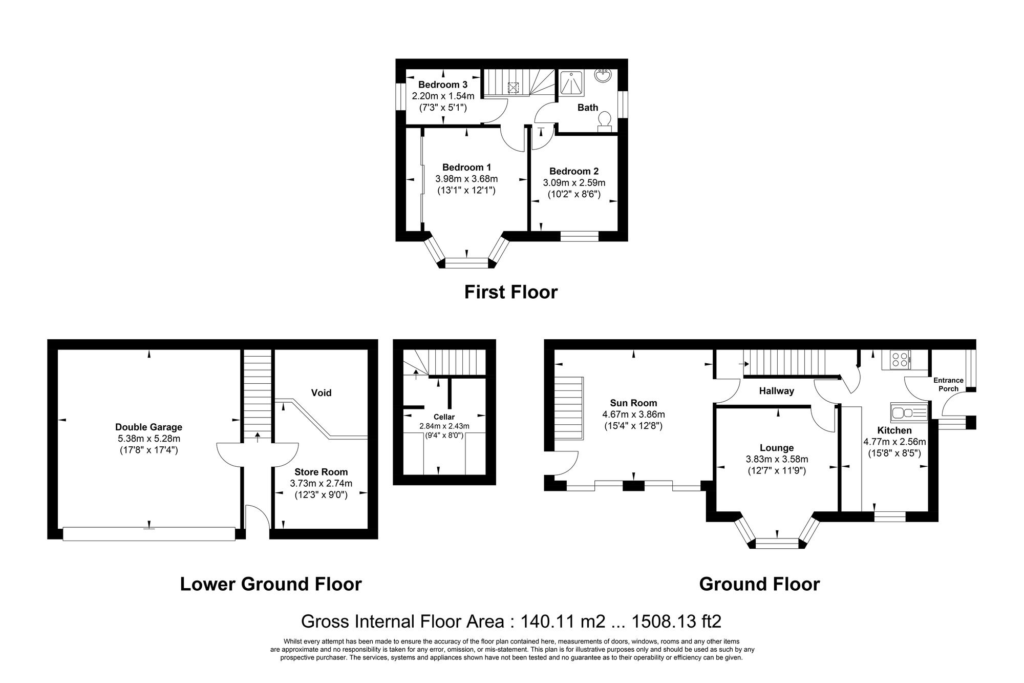 3 bed detached house for sale in Plane Tree Nest Lane, Halifax - Property floorplan
