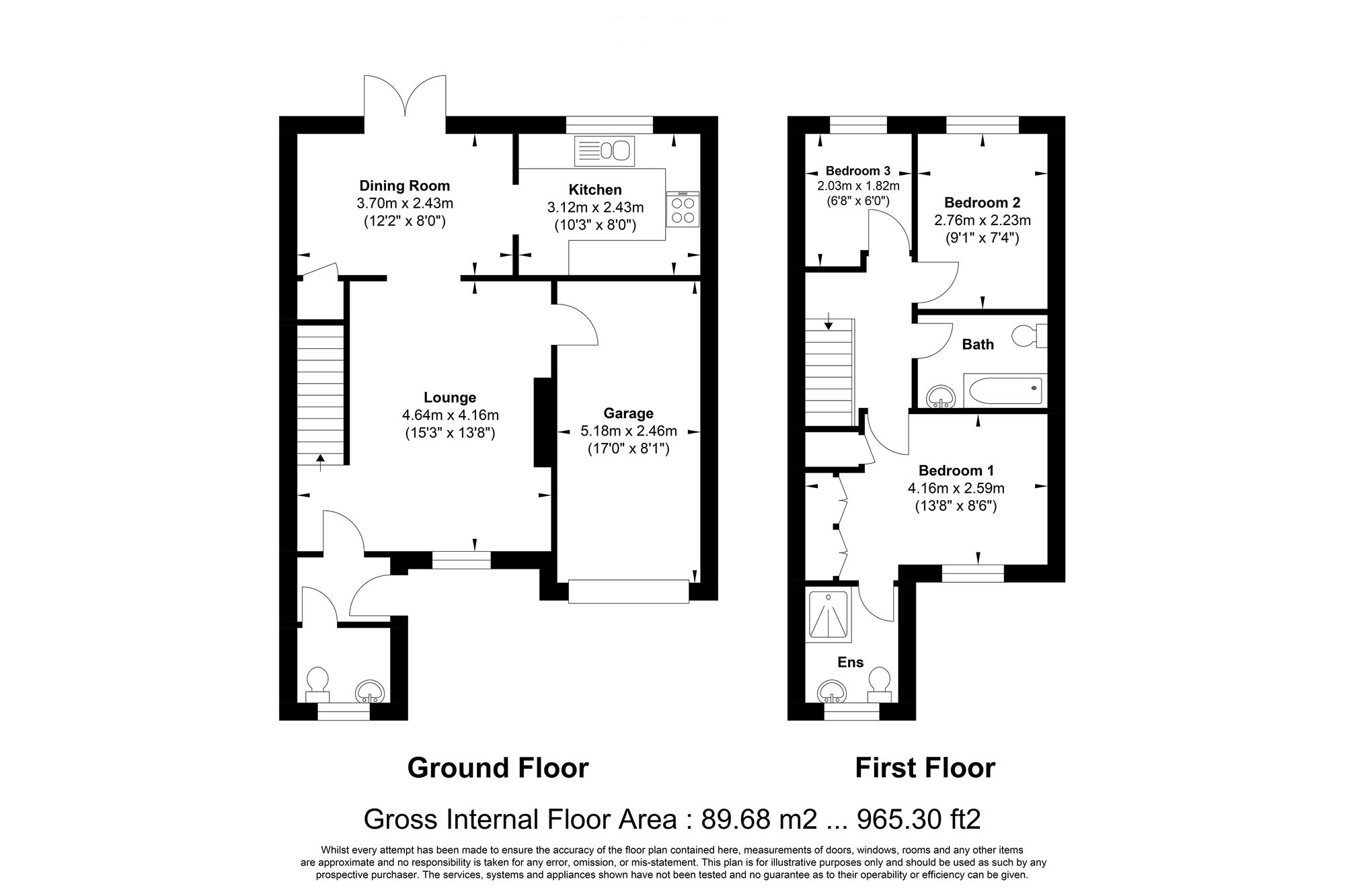 3 bed house for sale in Oakwood Gardens, Halifax - Property floorplan