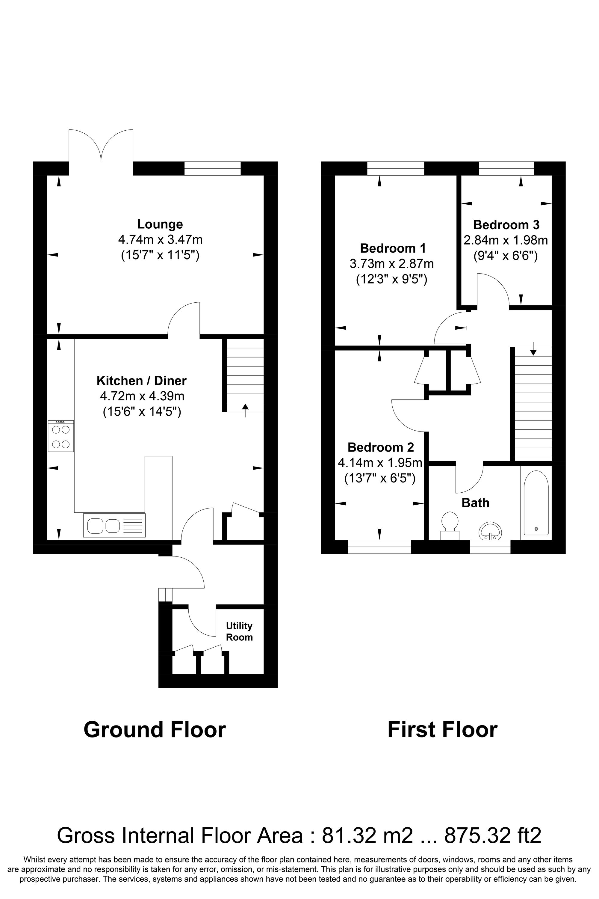 3 bed end of terrace house for sale in Beckhill Grove, Leeds - Property floorplan