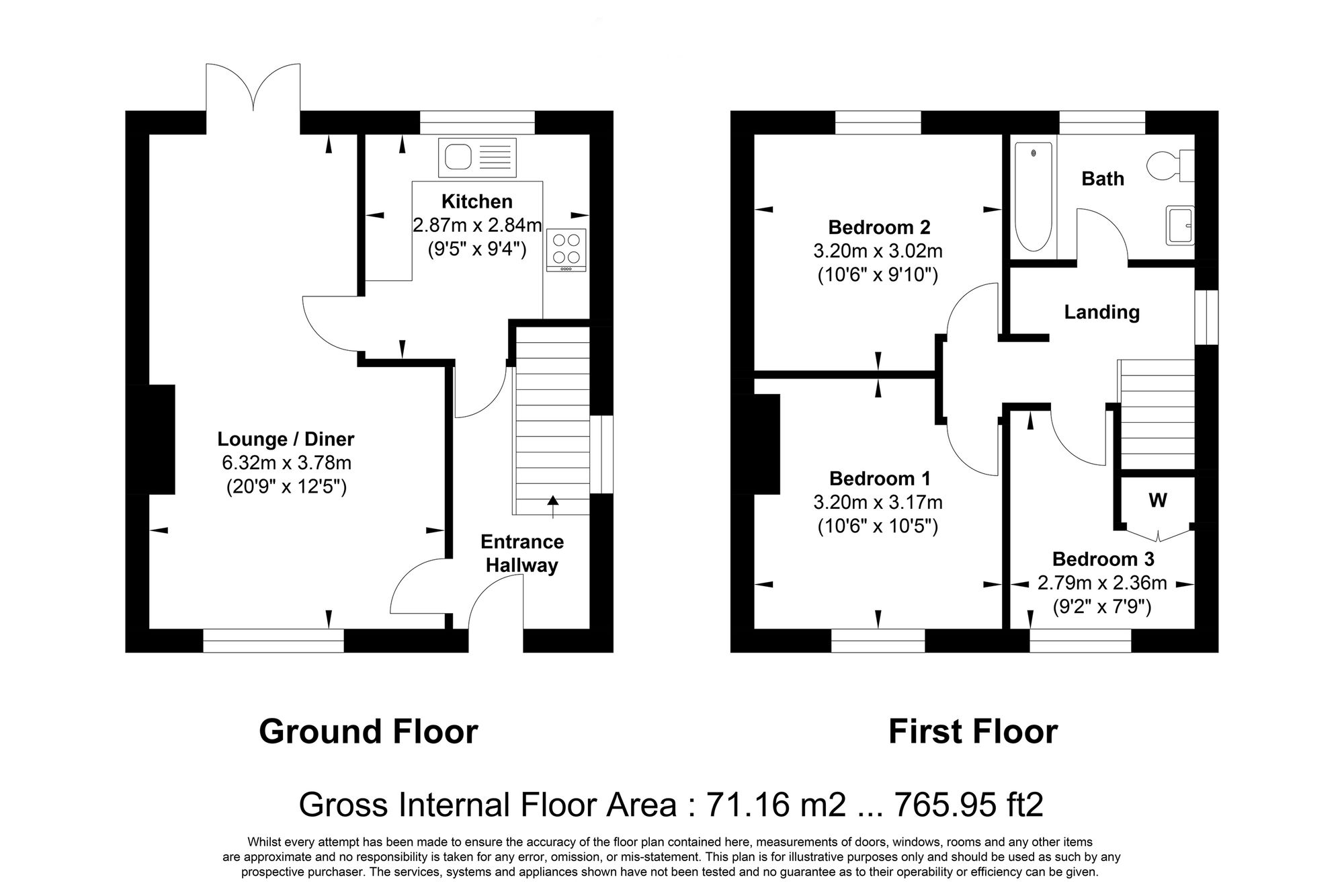 3 bed semi-detached house for sale in Moor Bottom Road, Halifax - Property floorplan