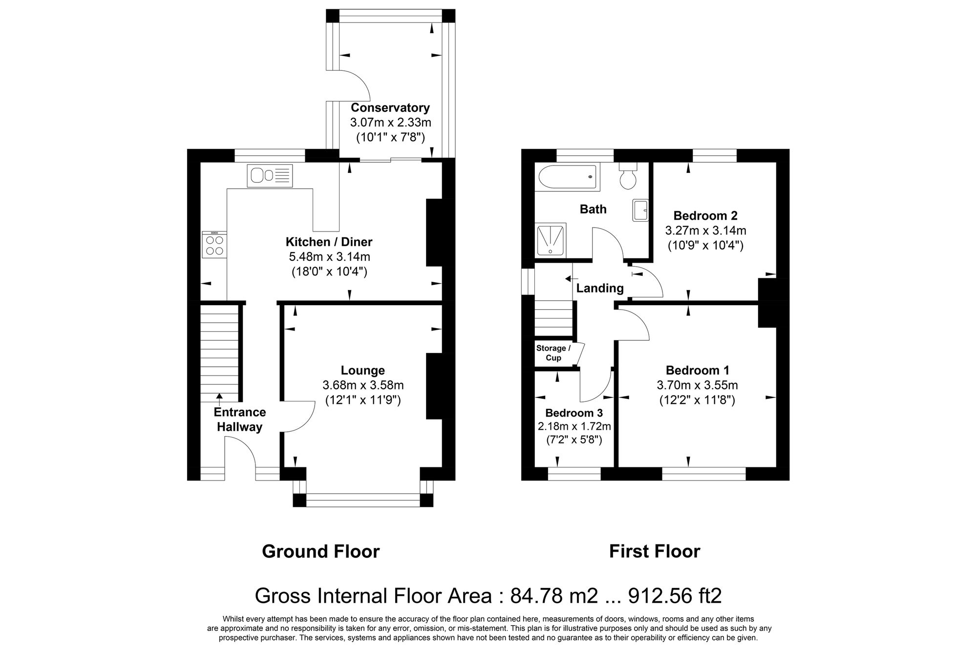 3 bed semi-detached house for sale in Cousin Lane, Halifax - Property floorplan