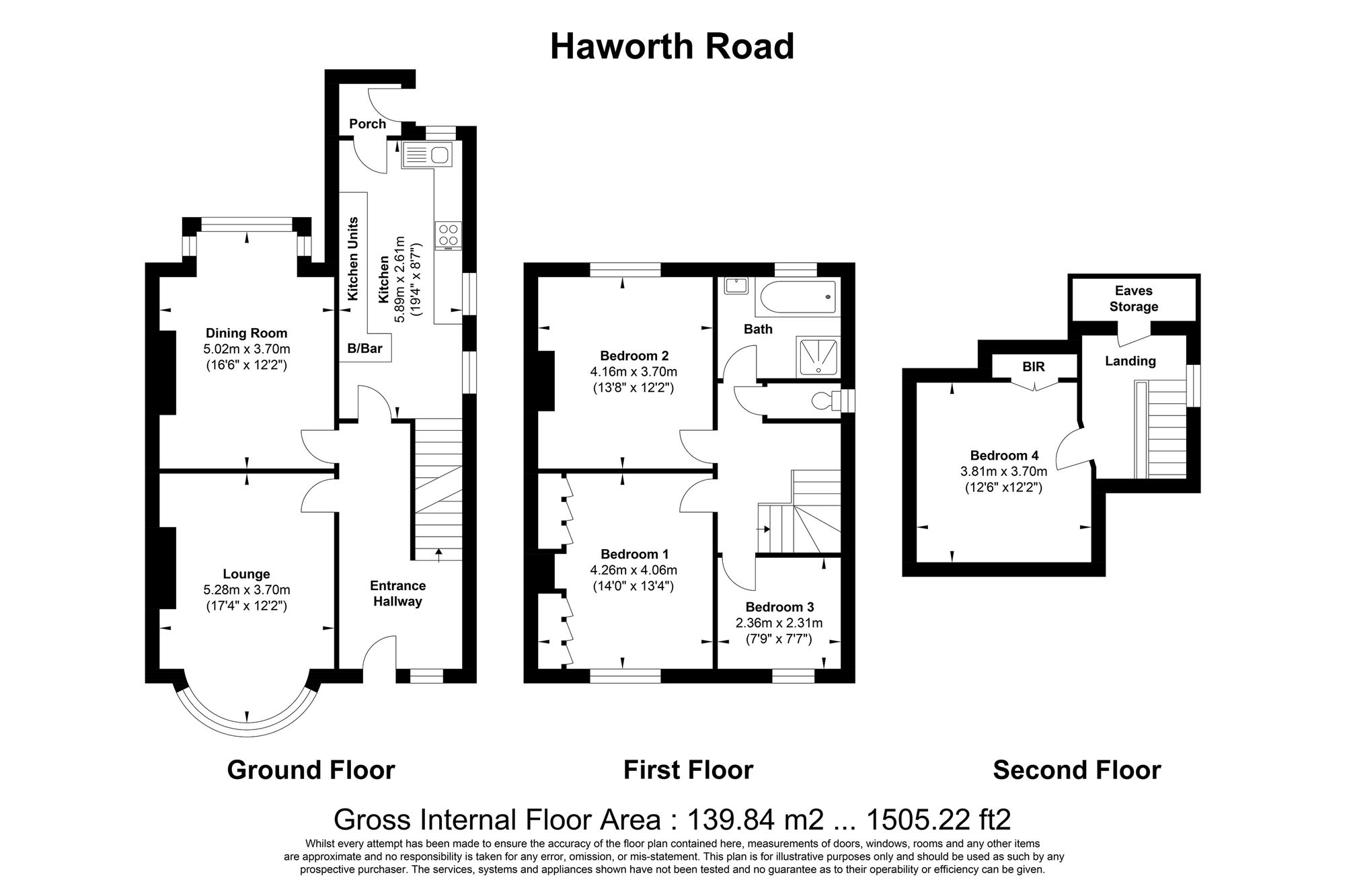 4 bed semi-detached house for sale in Haworth Road, Bradford - Property floorplan