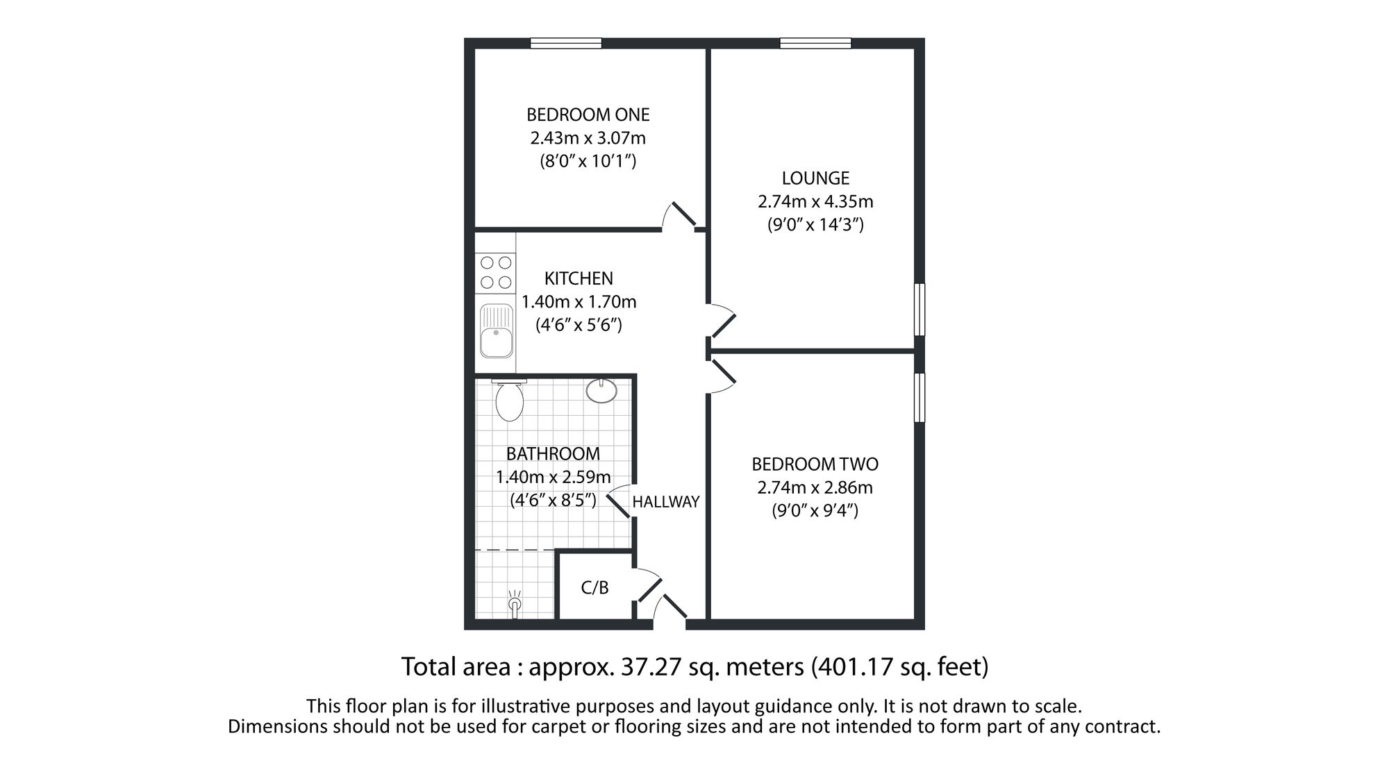 2 bed ground floor flat to rent in Cumberland Close, Halifax - Property floorplan