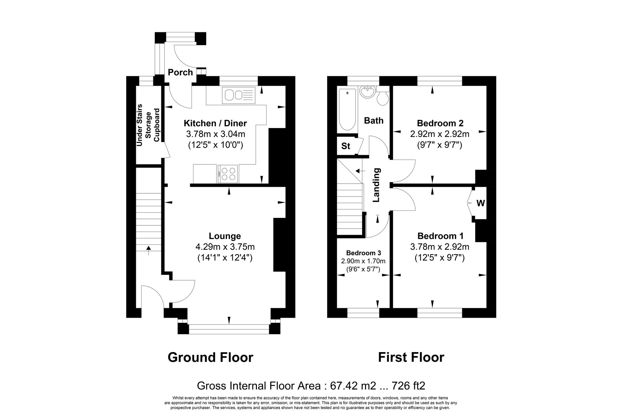 3 bed mid-terraced house for sale in Bradford Old Road, Halifax - Property floorplan