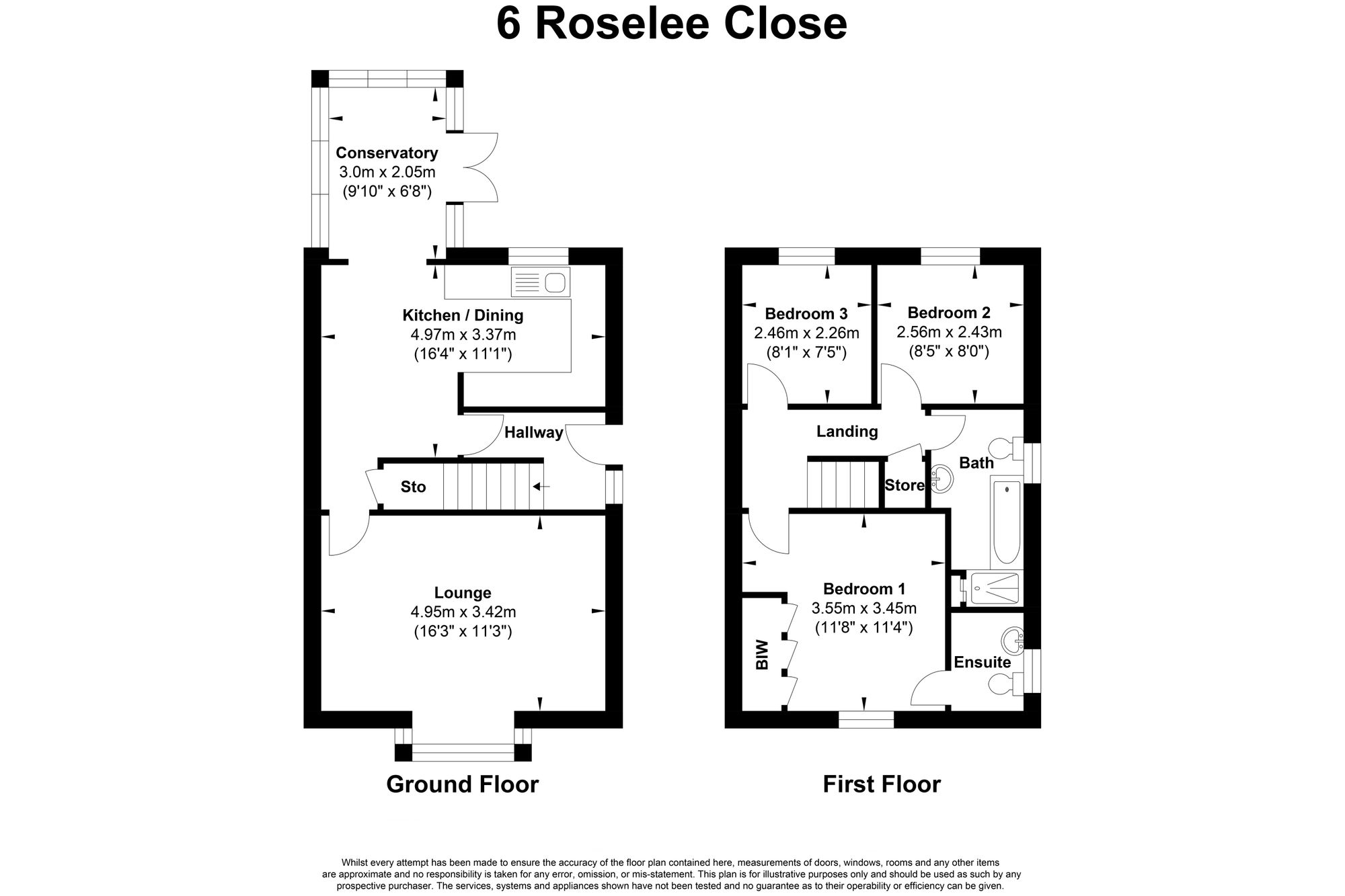 3 bed semi-detached house for sale in Roselee Close, Halifax - Property floorplan