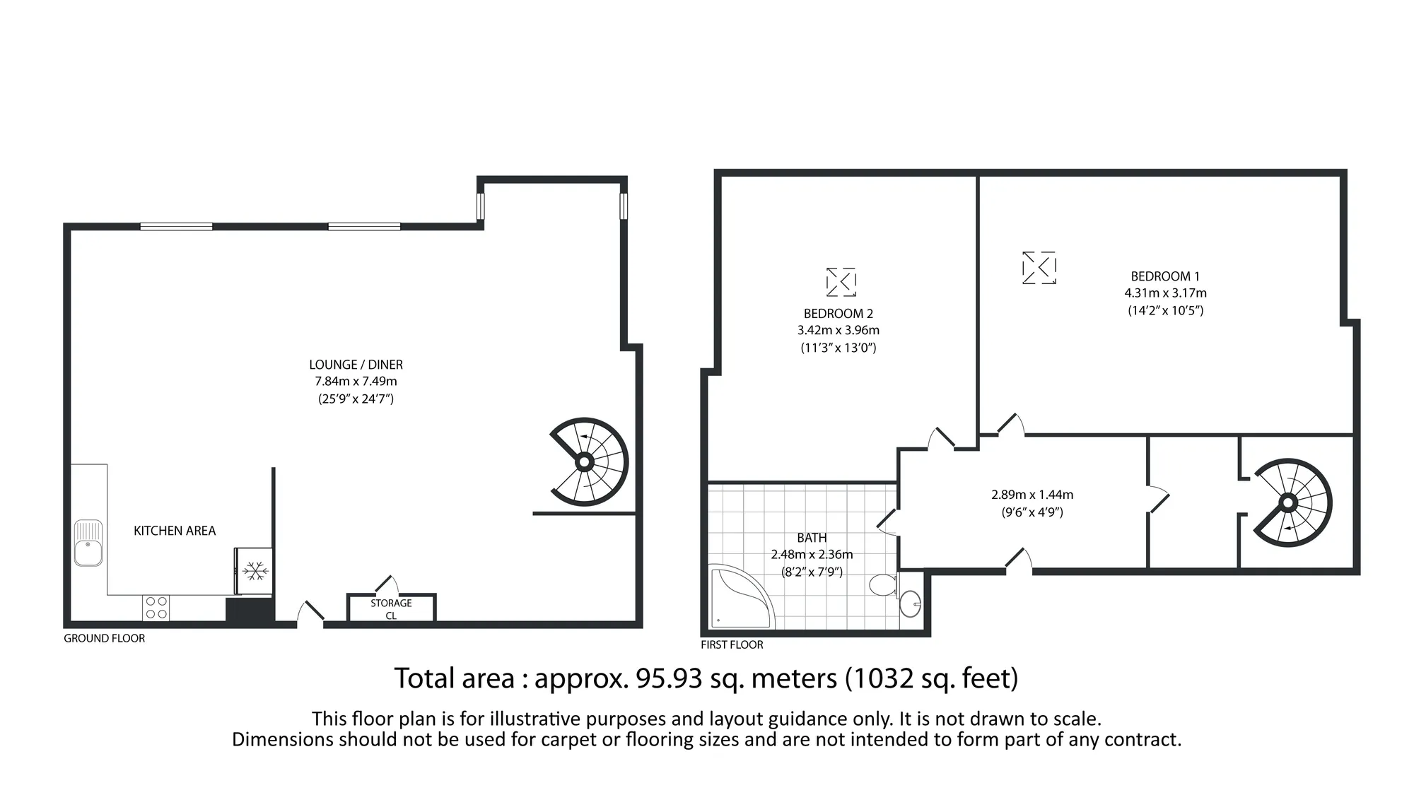 2 bed apartment for sale in Garden Street North, Halifax - Property floorplan
