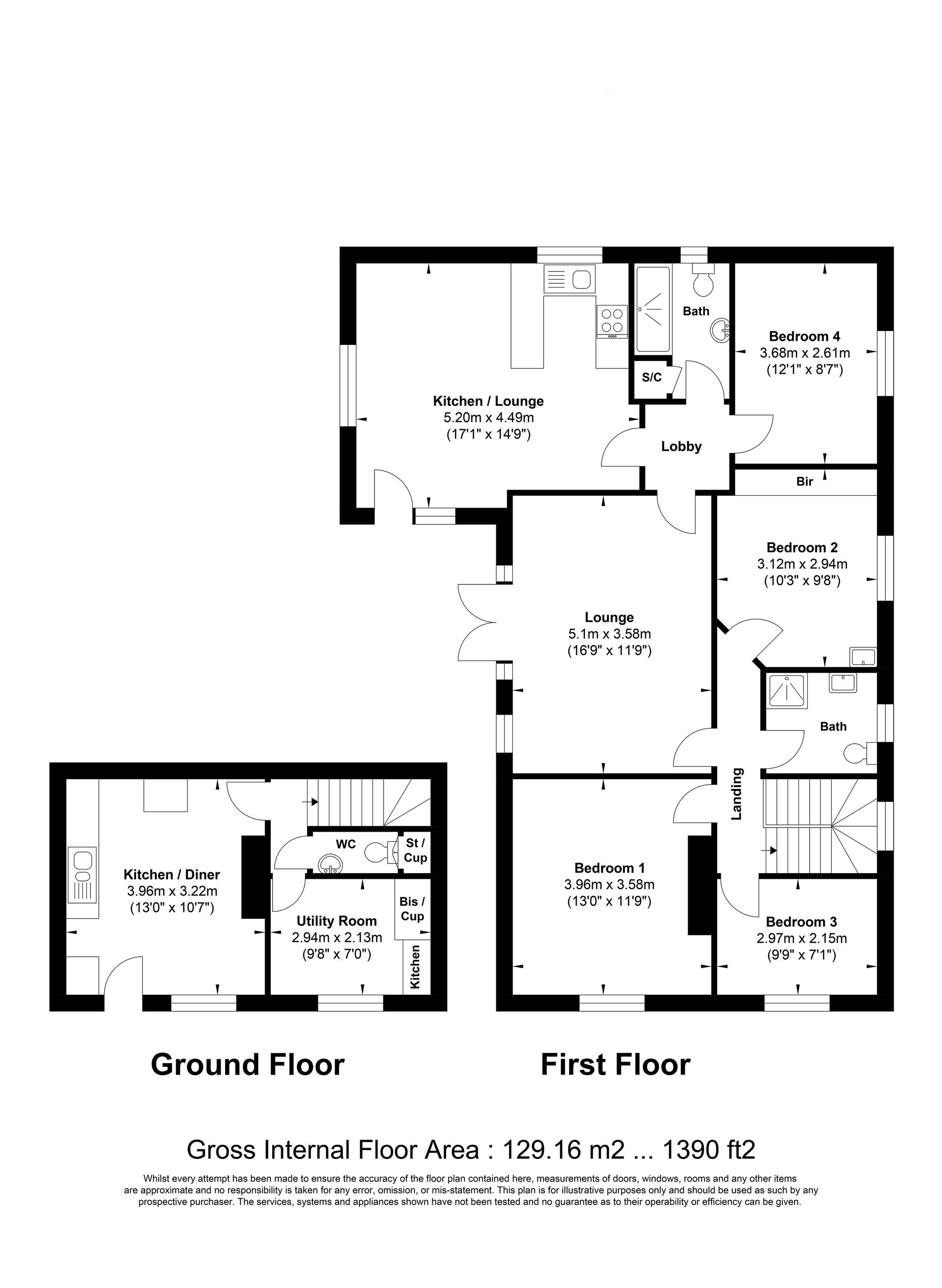 4 bed detached house for sale in Lane Ends, Halifax - Property floorplan