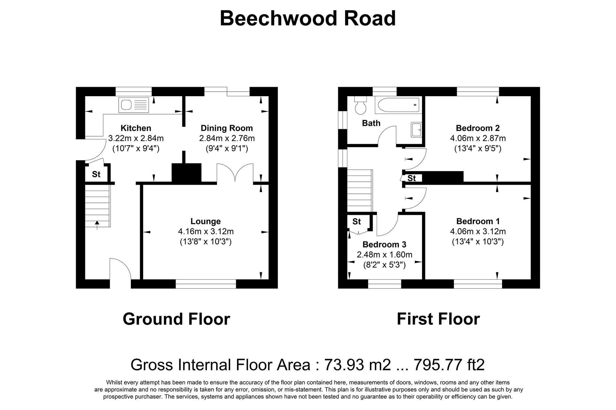 3 bed semi-detached house for sale in Beechwood Road, Halifax - Property floorplan