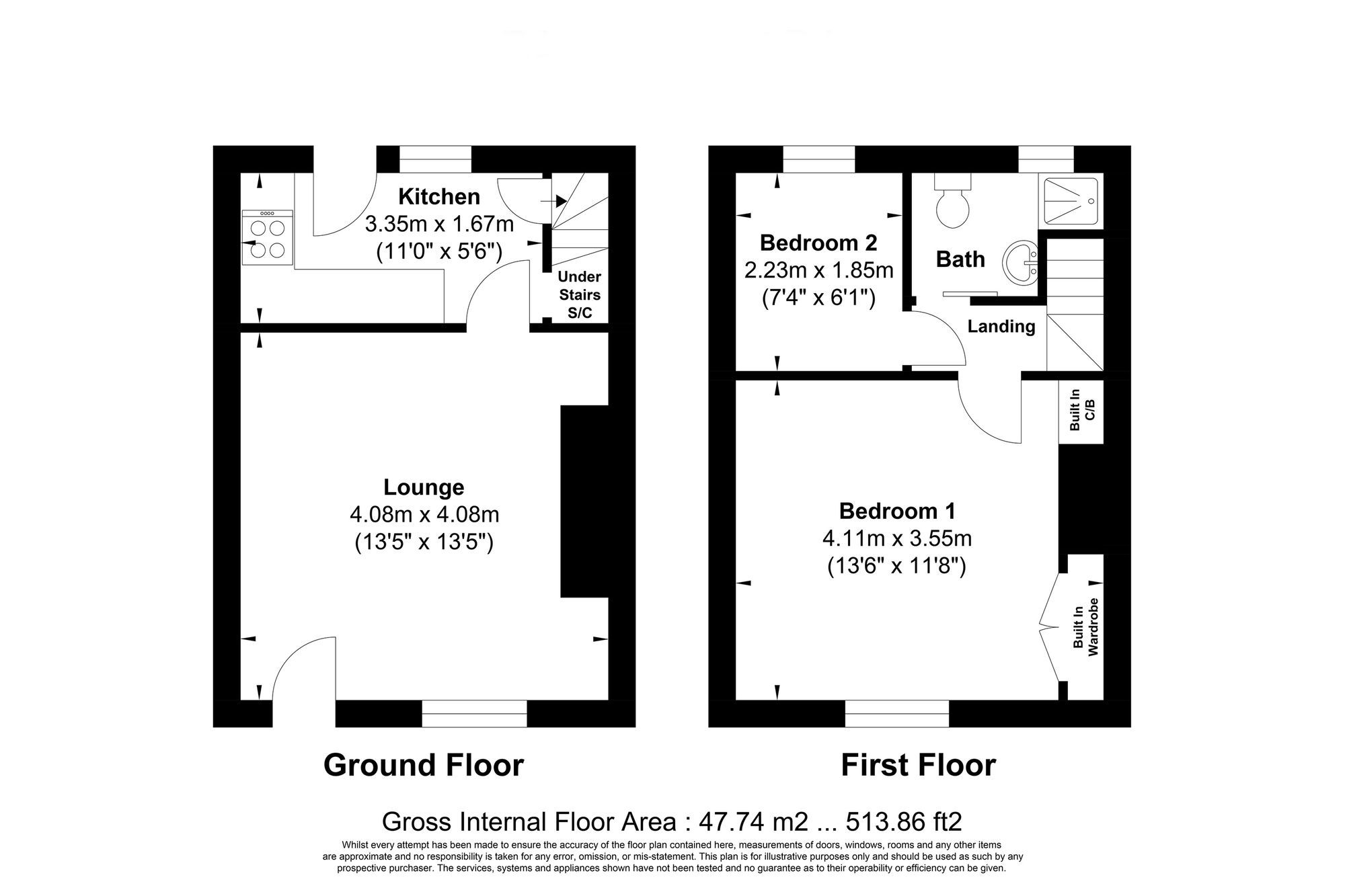 2 bed mid-terraced house for sale in Claremount Road, Halifax - Property floorplan