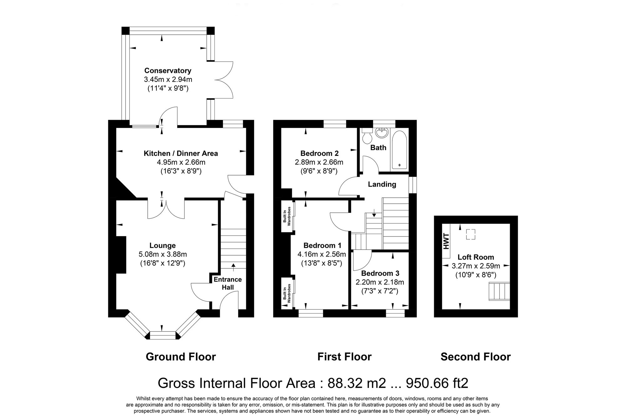 3 bed semi-detached house for sale in Moorlands Crescent, Halifax - Property floorplan