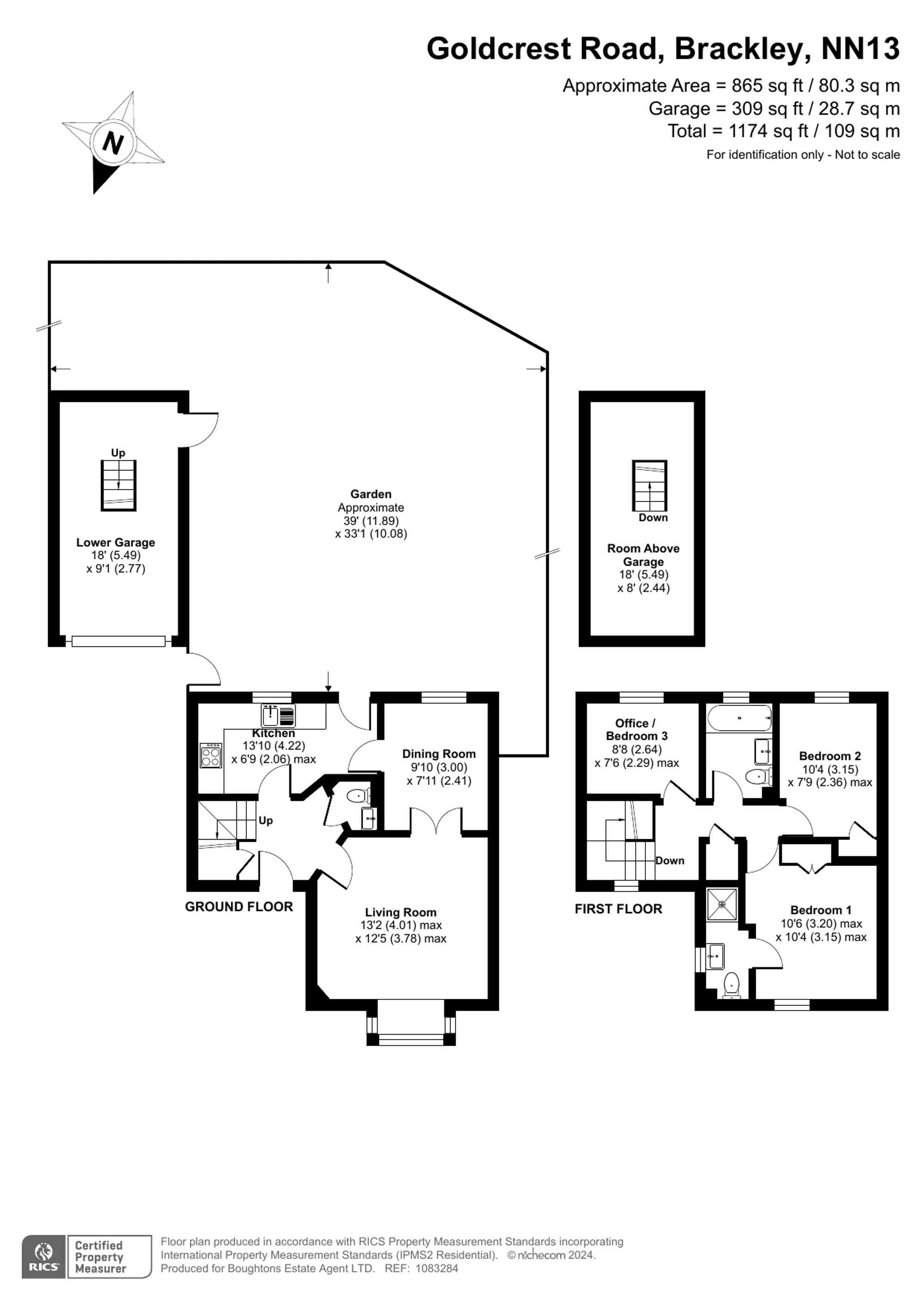 3 bed detached house for sale in Goldcrest Road, Brackley - Property floorplan