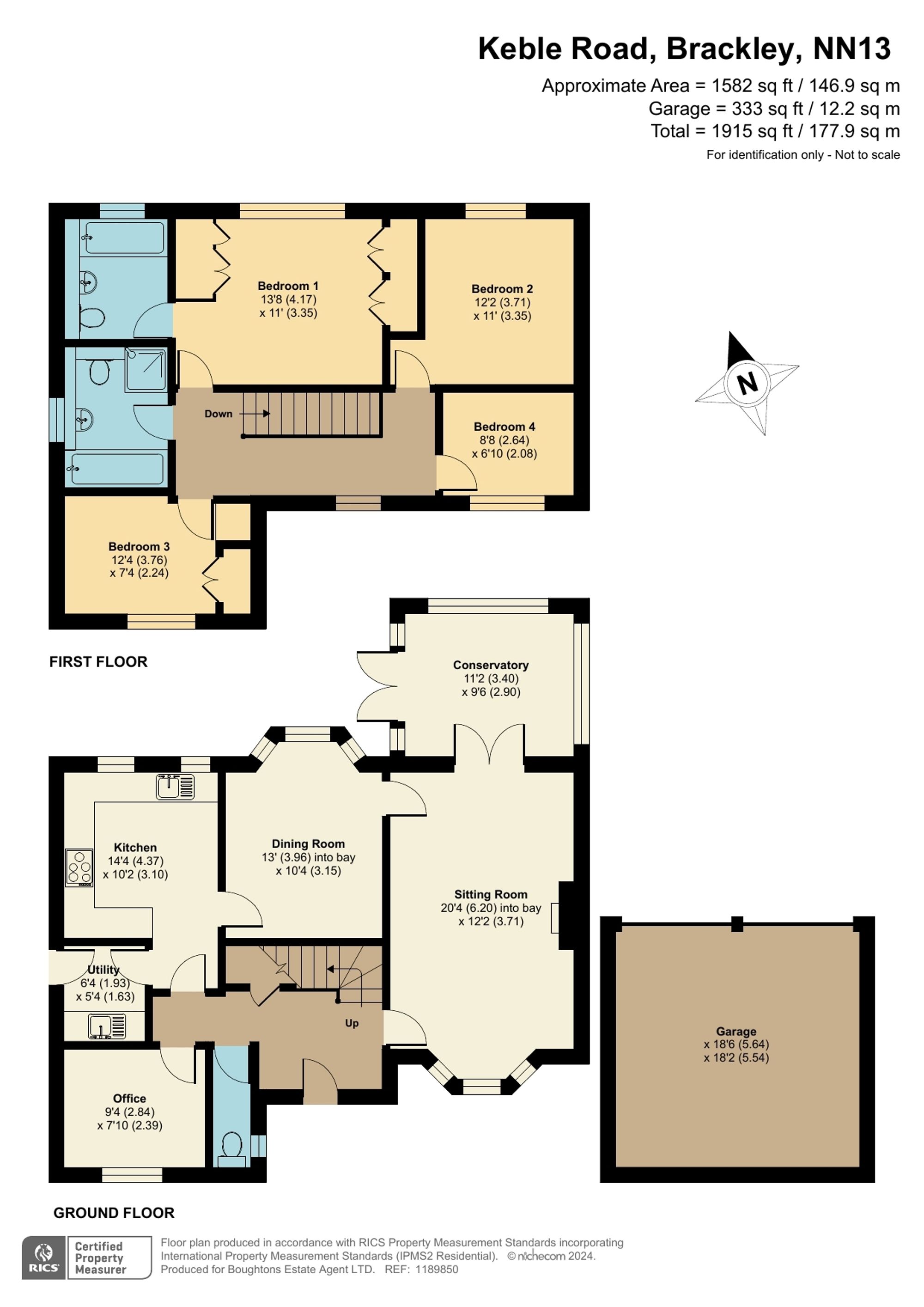 4 bed detached house for sale in Keble Road, Brackley - Property floorplan