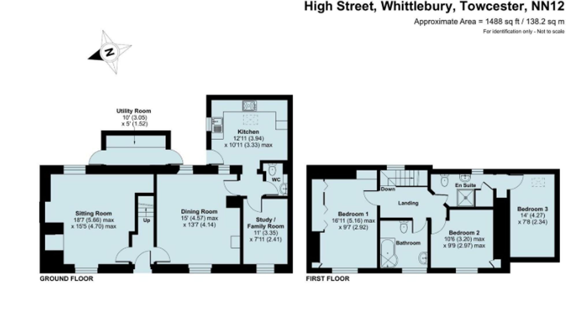 3 bed detached house for sale in High Street, Whittlebury, NN12 - Property floorplan