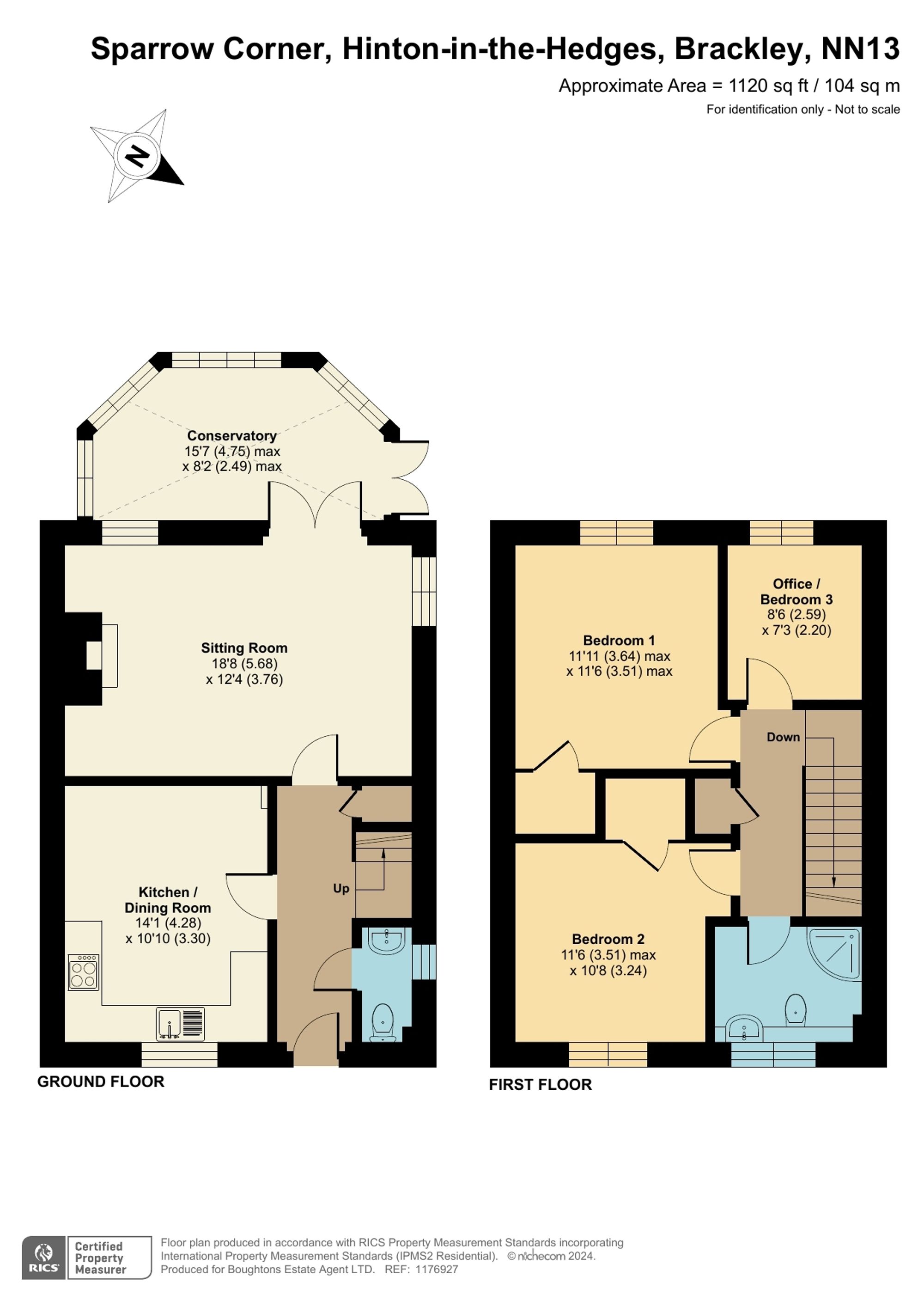 3 bed semi-detached house for sale in Hinton-In-The-Hedges, Brackley - Property floorplan