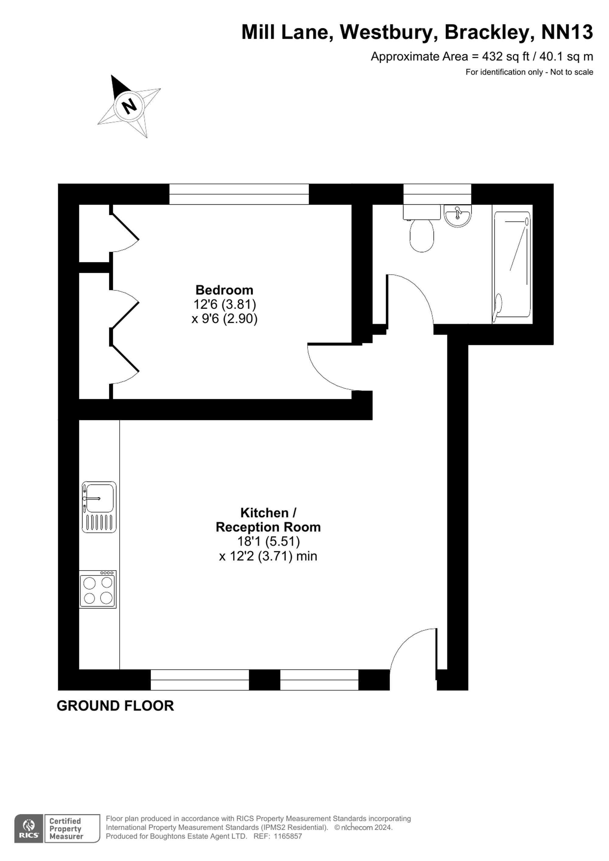 1 bed for sale in Mill Lane, Brackley - Property floorplan