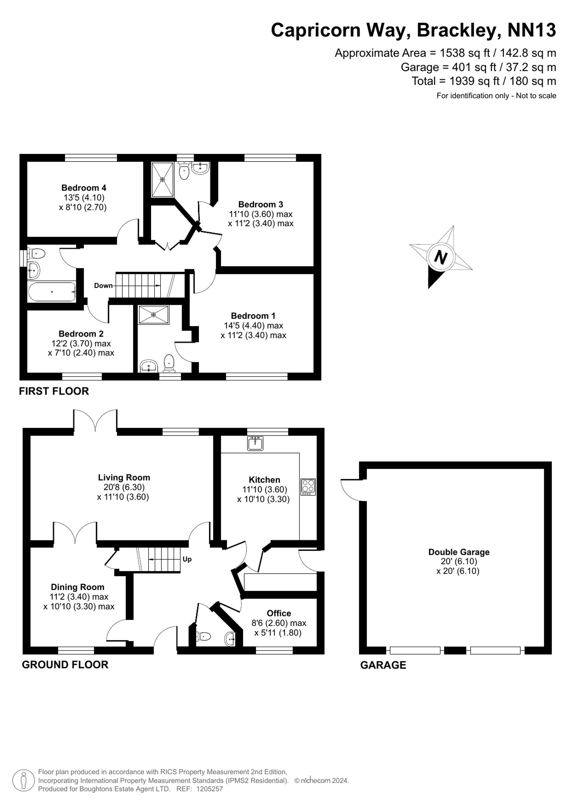 4 bed detached house for sale in Capricorn Way, Brackley - Property floorplan