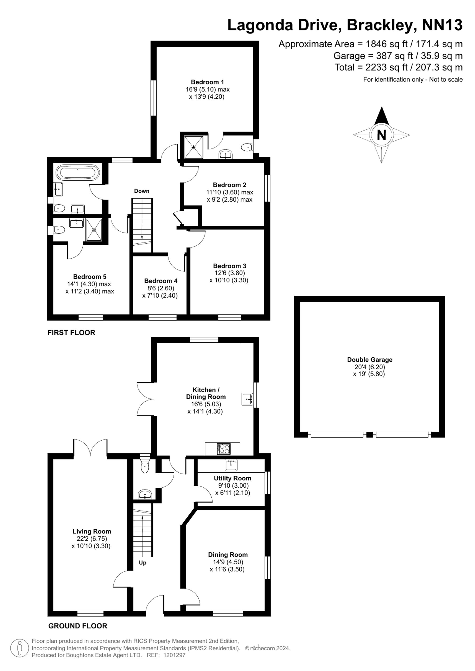 5 bed detached house for sale in Lagonda Drive, Brackley - Property floorplan