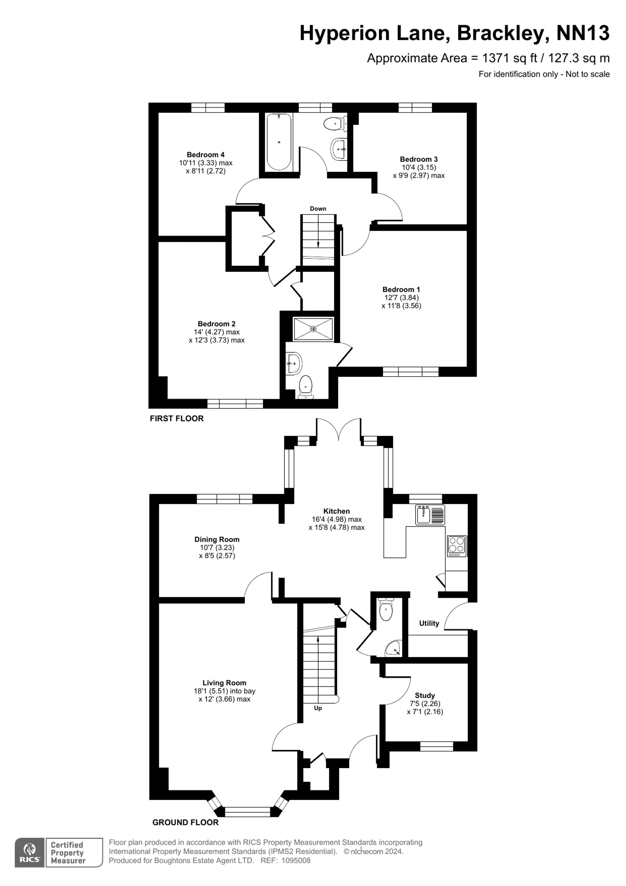 4 bed detached house for sale in Hyperion Lane, Brackley - Property floorplan
