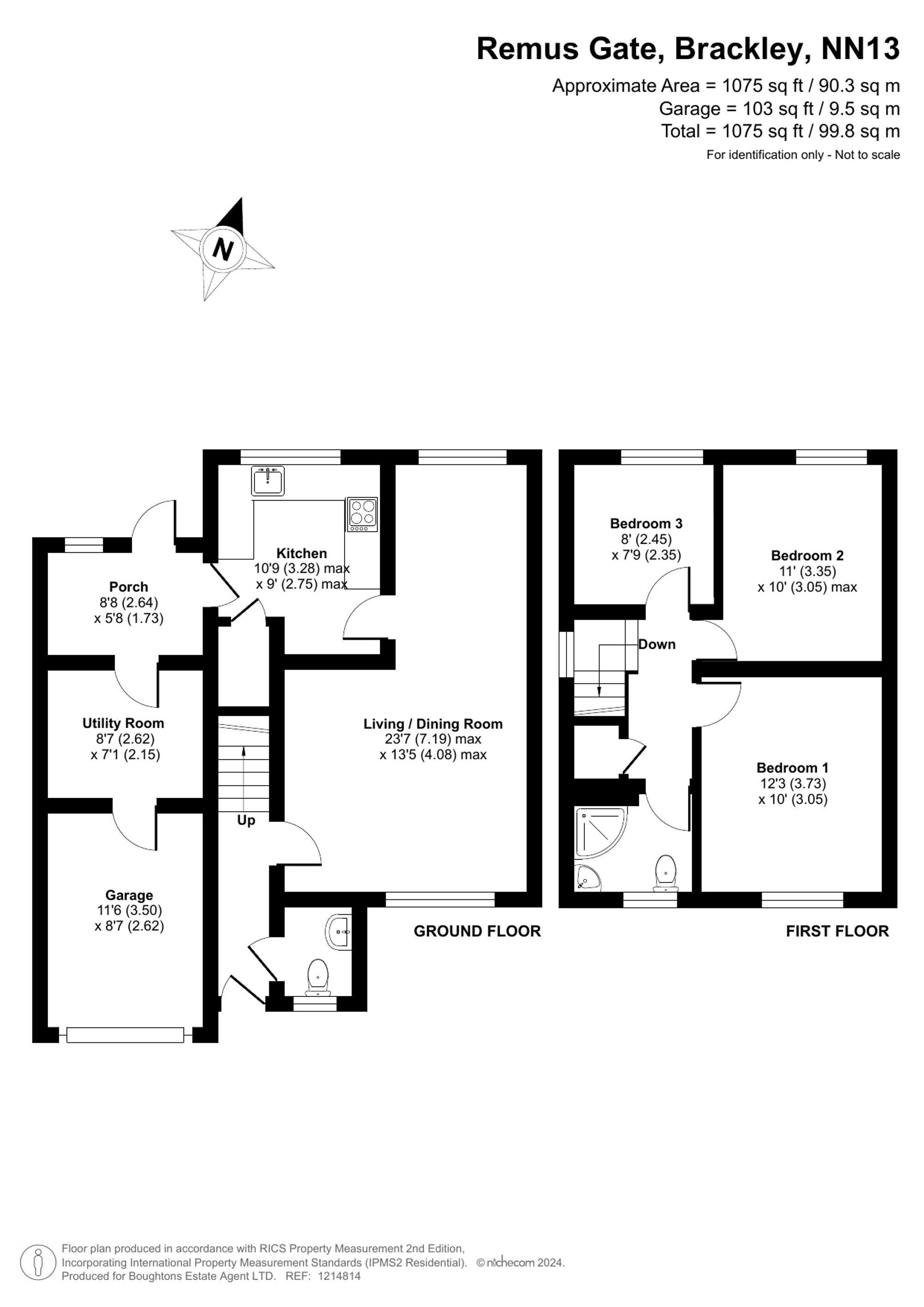 3 bed detached house for sale in Remus Gate, Brackley - Property floorplan