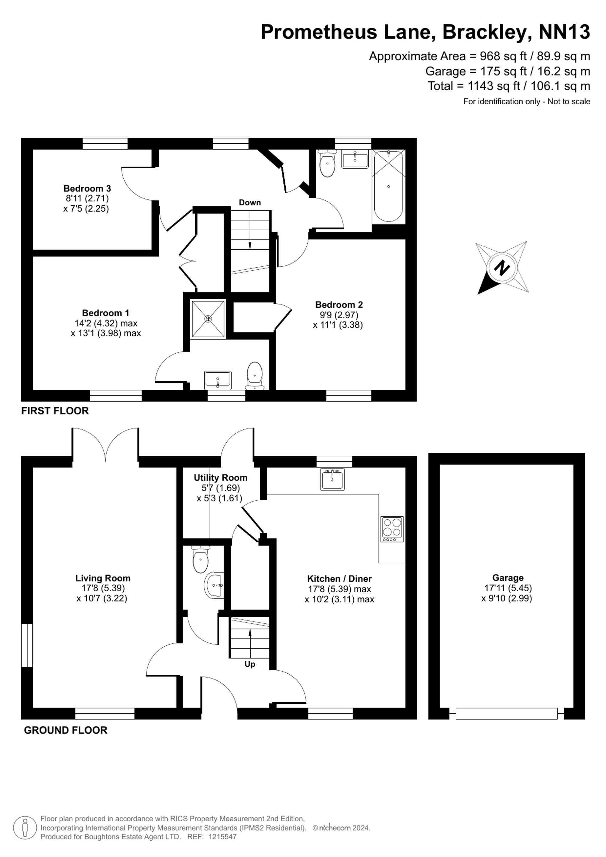 3 bed semi-detached house for sale in Prometheus Lane, Brackley - Property floorplan