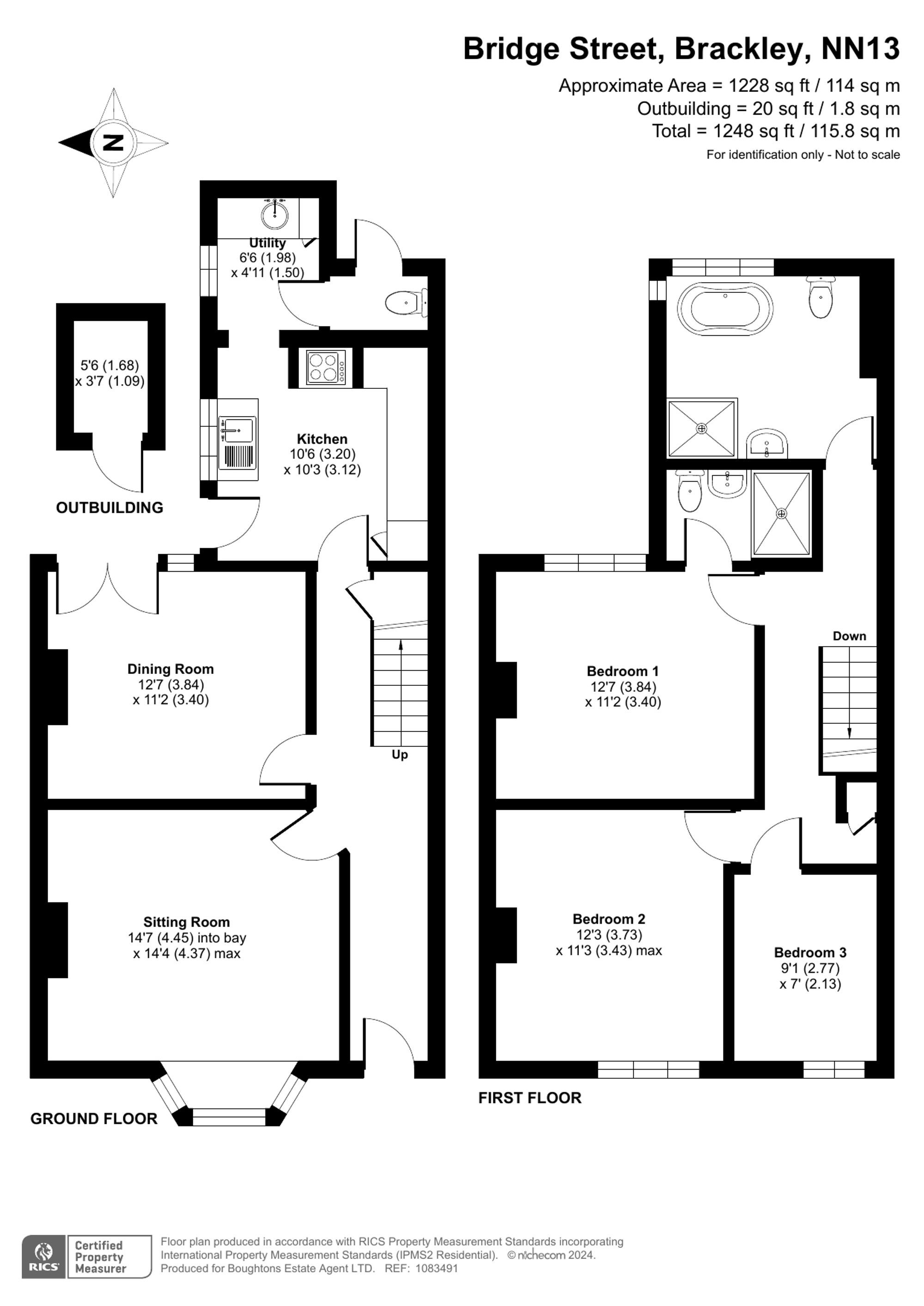 3 bed semi-detached house for sale in Bridge Street, Brackley - Property floorplan