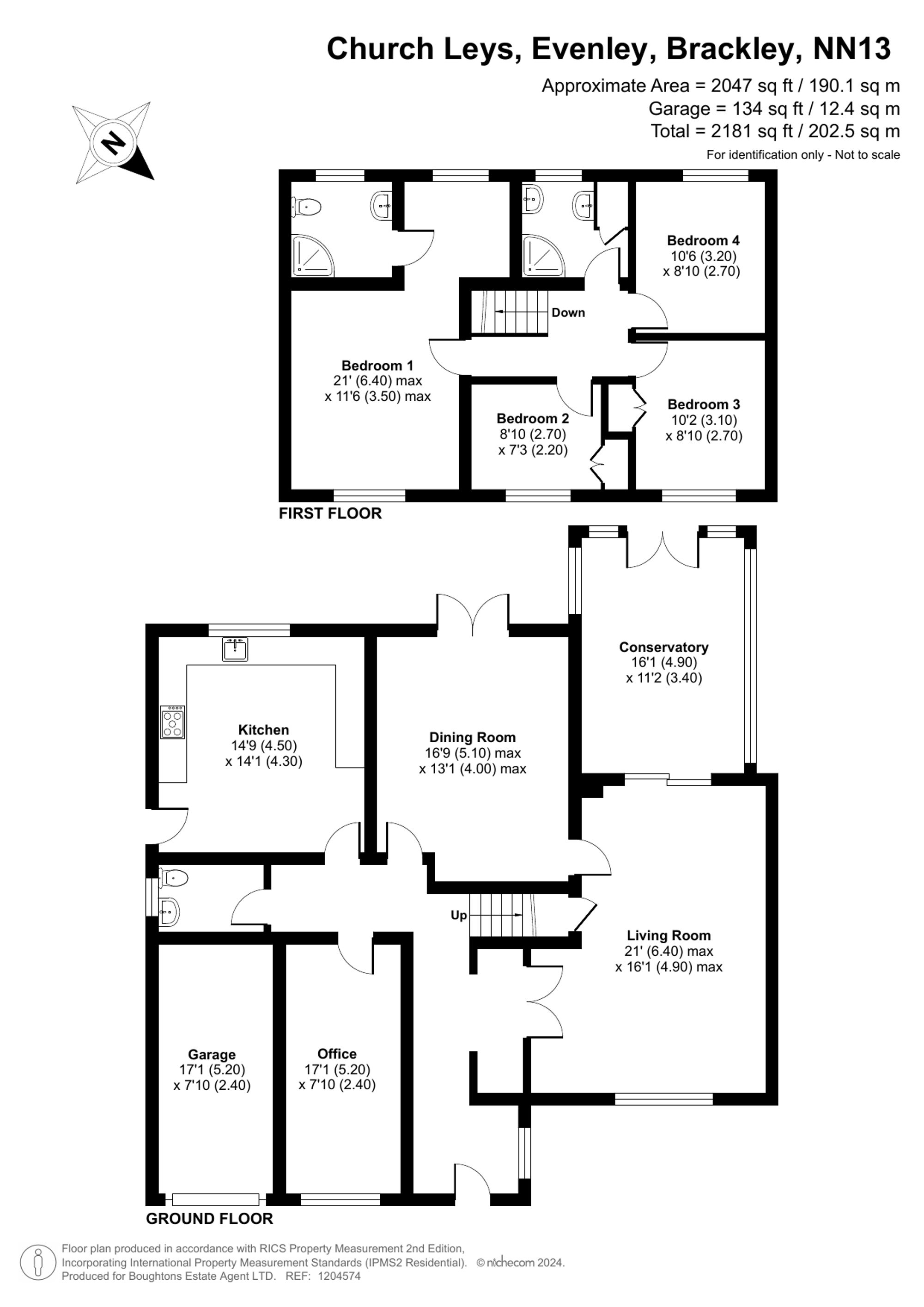 4 bed detached house for sale in Church Leys, Brackley - Property floorplan