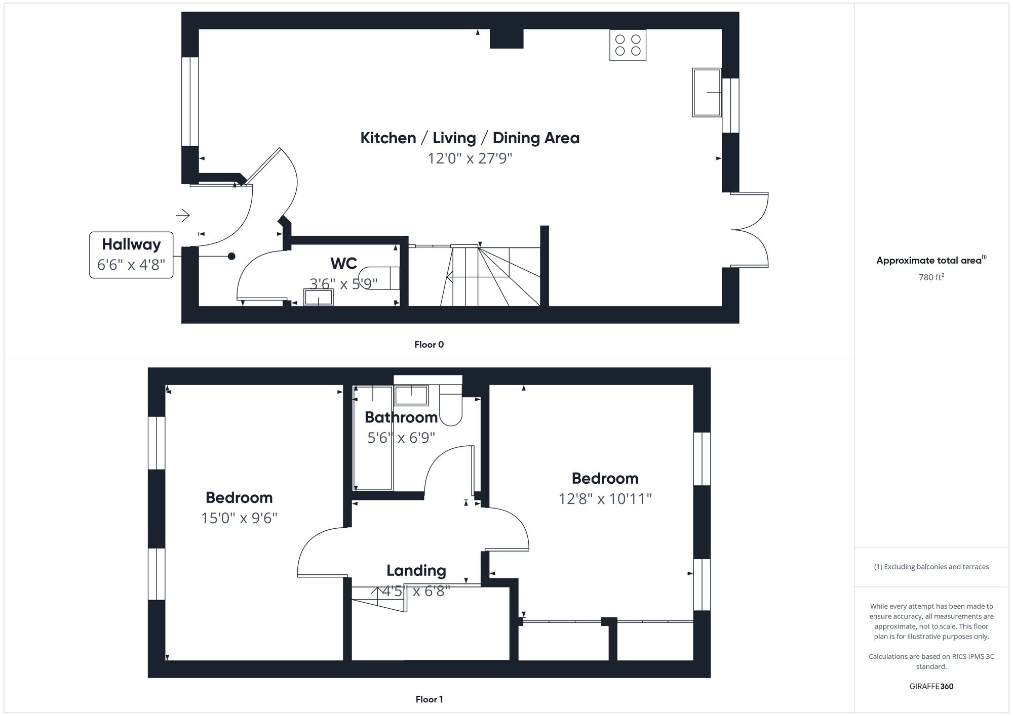2 bed terraced house for sale in Field View, Brackley - Property floorplan