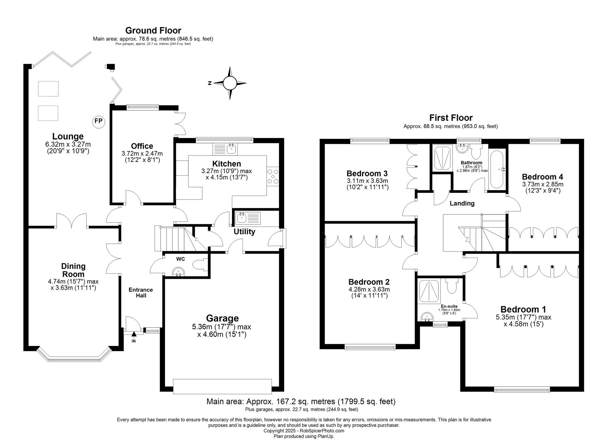 4 bed detached house for sale in John Clare Close, Brackley - Property floorplan