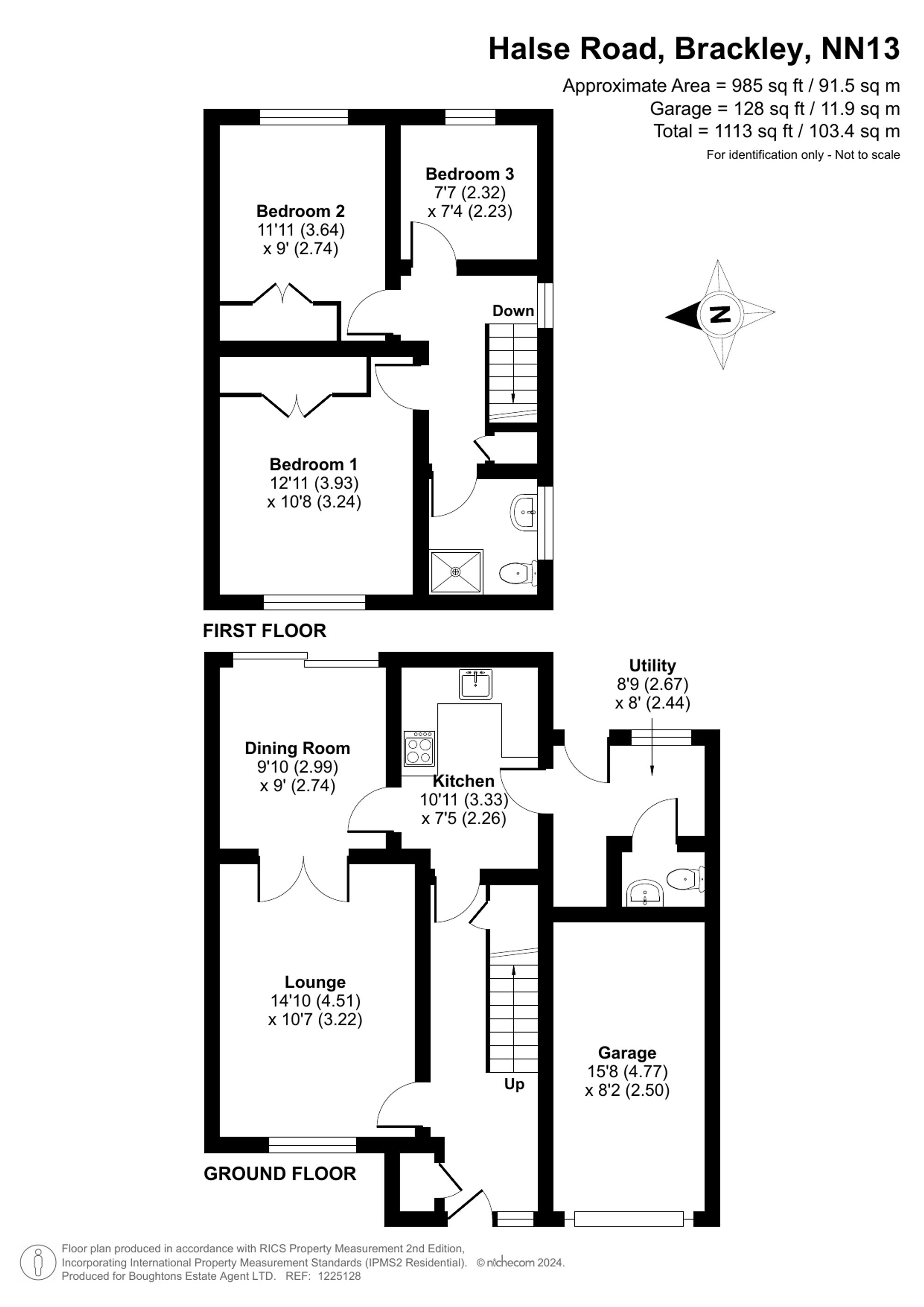 3 bed detached house for sale in Halse Road, Brackley - Property floorplan