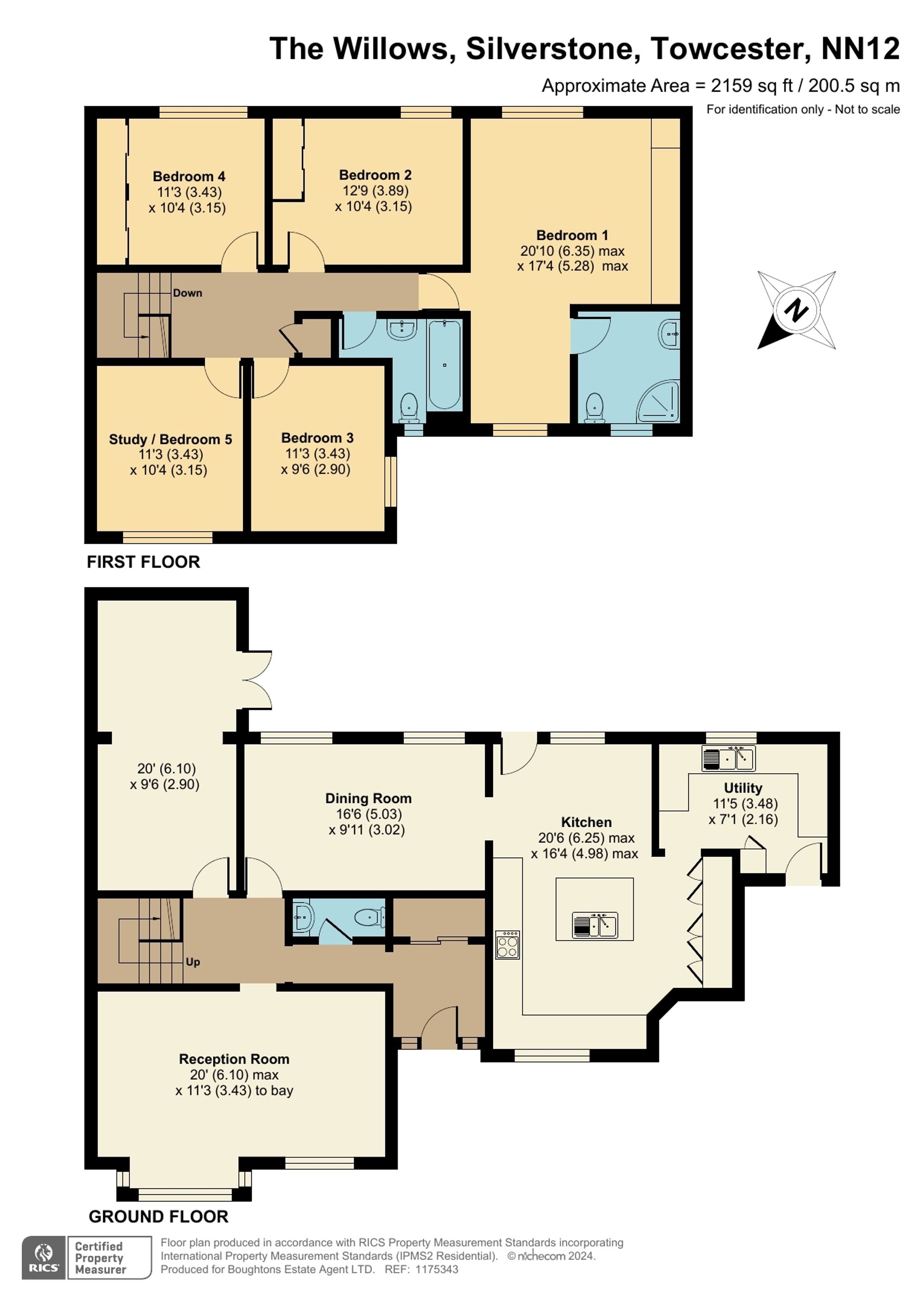 5 bed detached house for sale in The Willows, Towcester - Property floorplan