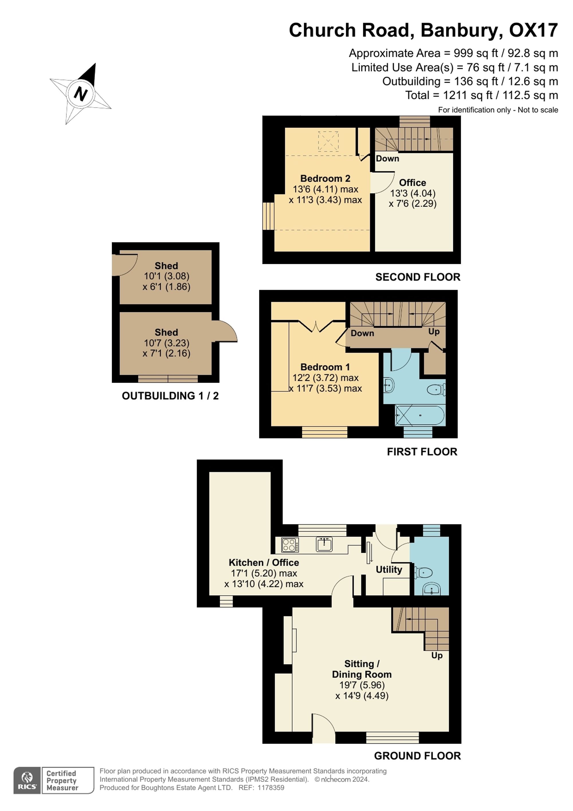 3 bed semi-detached cottage for sale in Church Road, Banbury - Property floorplan