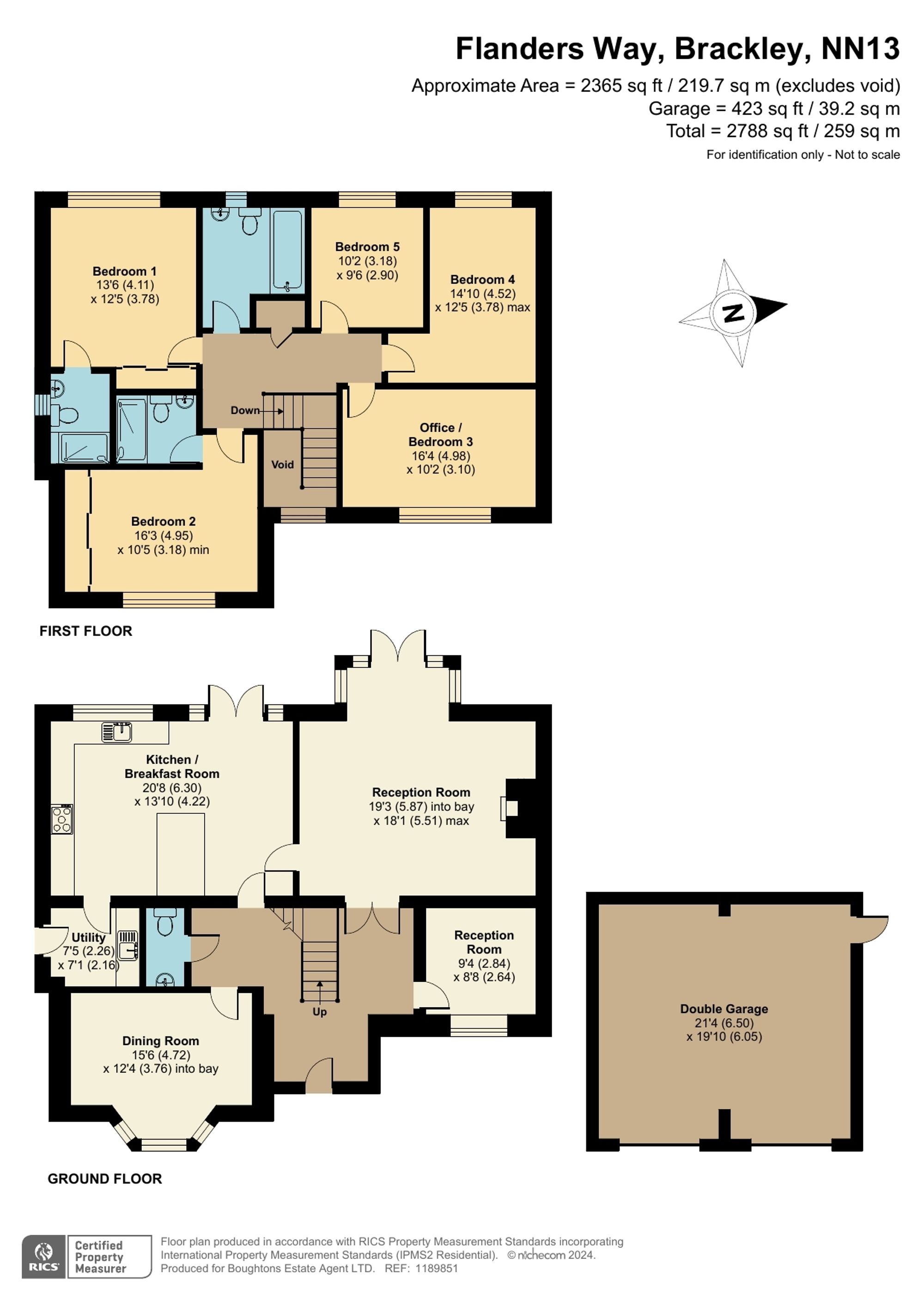 5 bed detached house for sale in Flanders Way, Brackley - Property floorplan