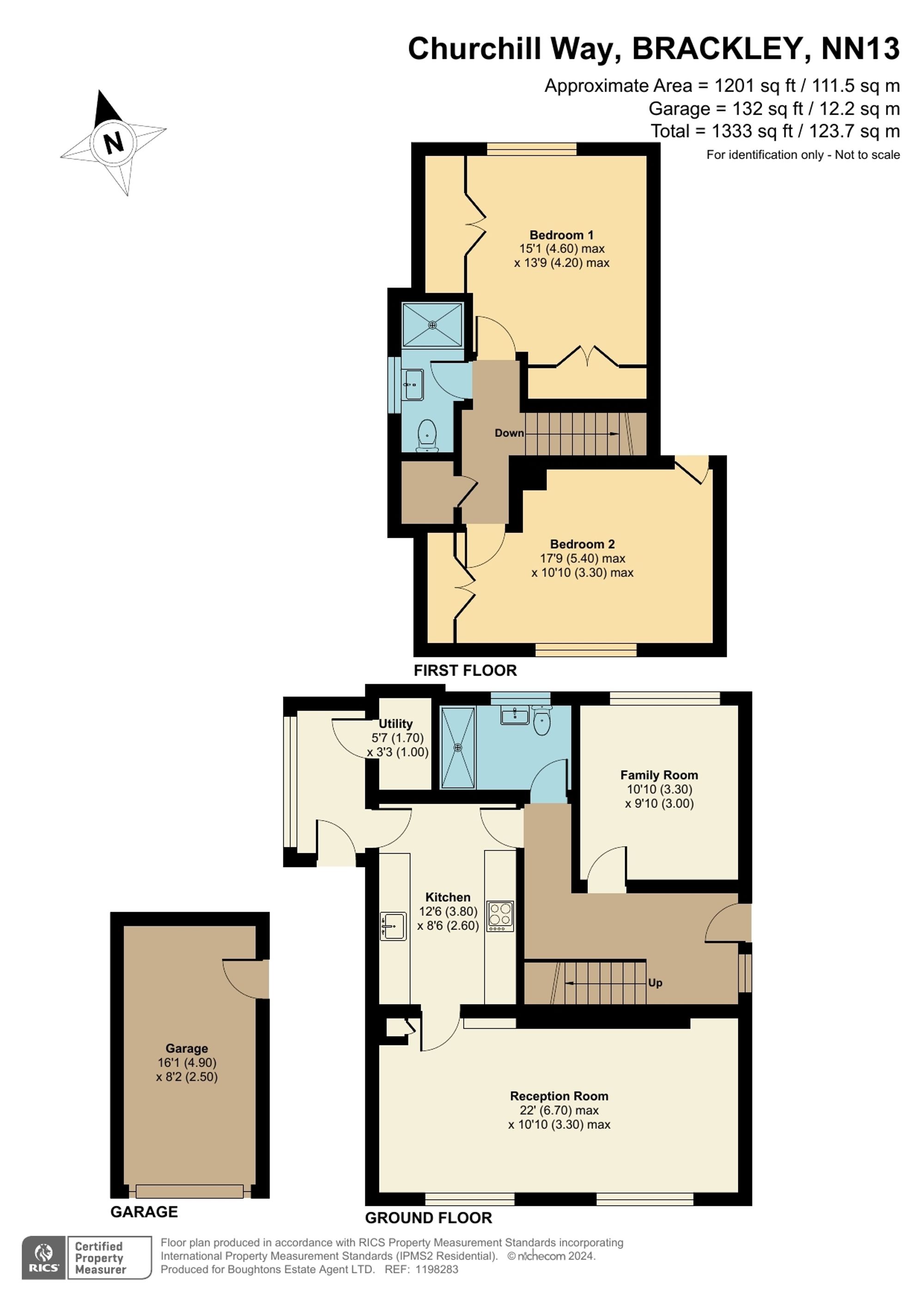 3 bed detached house for sale in Churchill Way, Brackley - Property floorplan