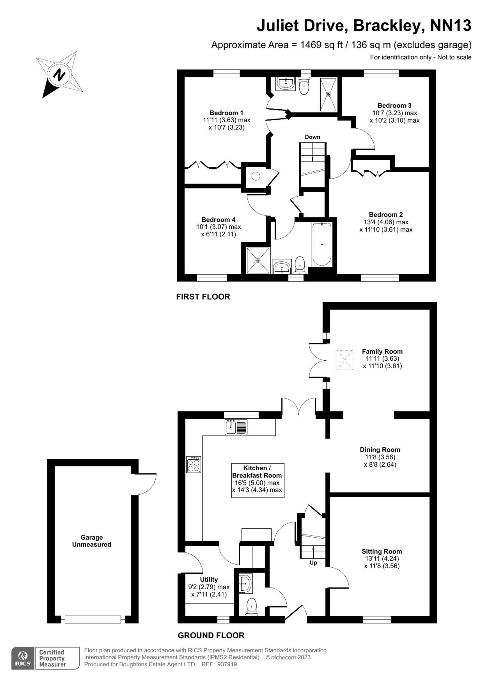 4 bed detached house for sale in Juliet Drive, Brackley - Property floorplan