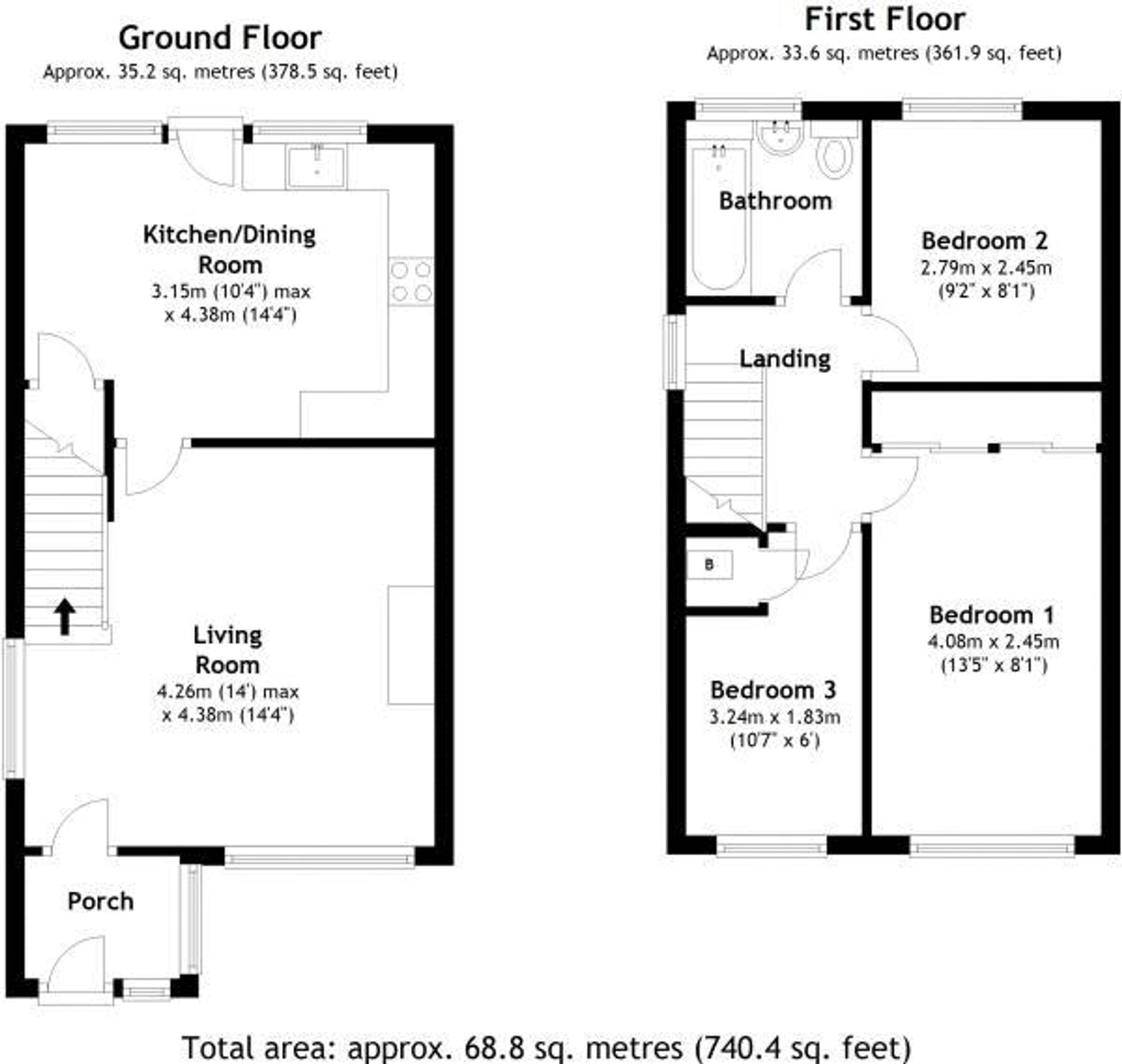 3 bed semi-detached house for sale in Martial Daire Boulevard, Brackley - Property floorplan