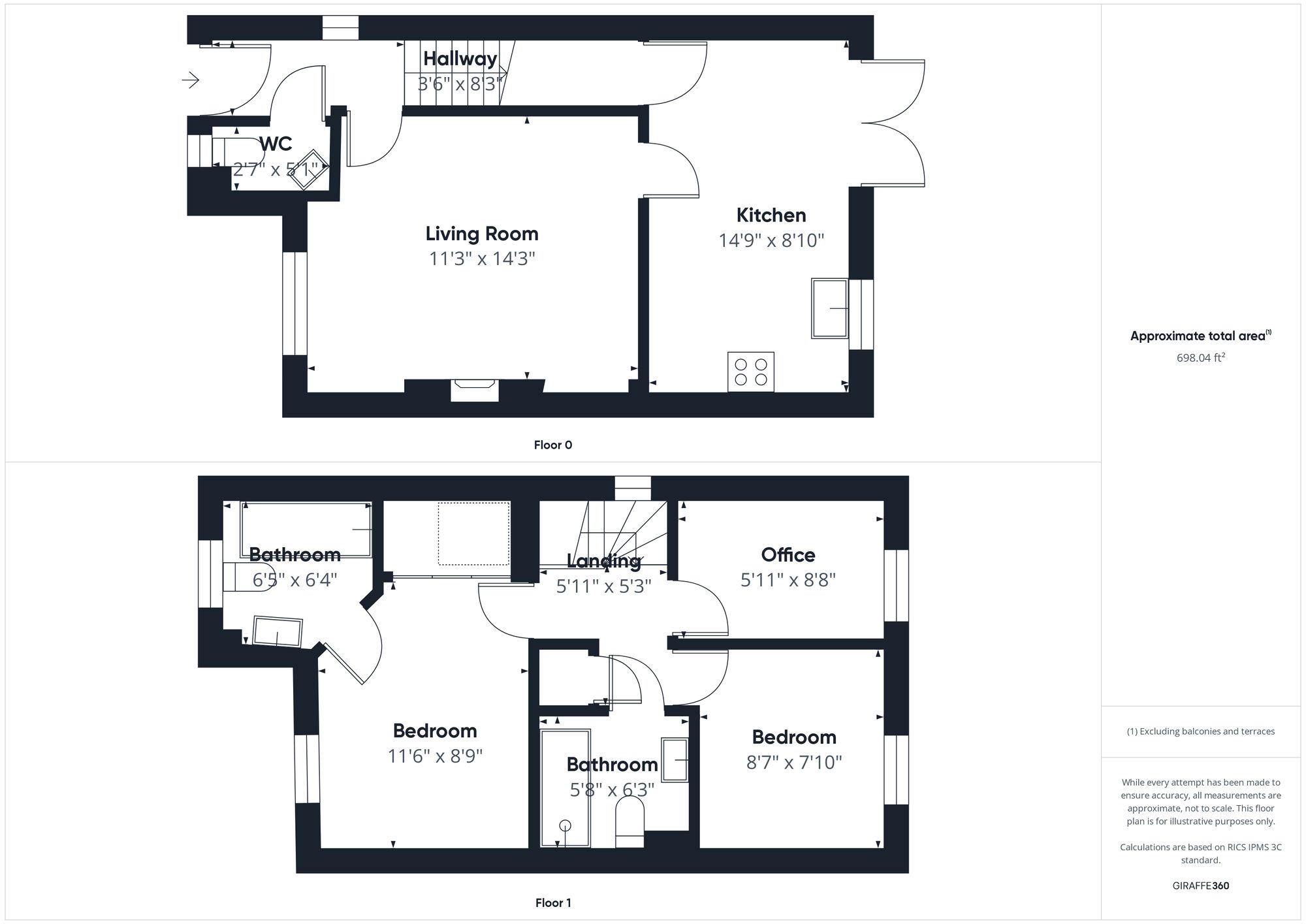 3 bed detached house for sale in Hanover Drive, Brackley - Property floorplan