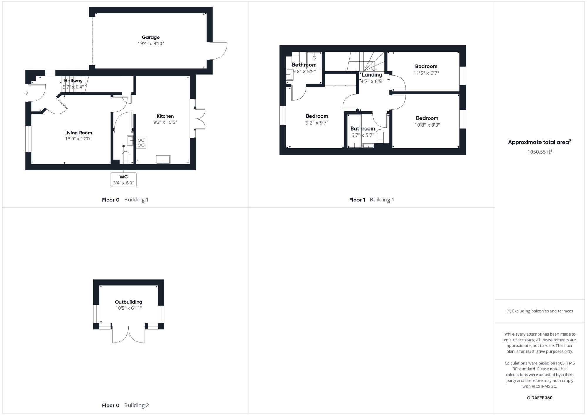 3 bed end of terrace house for sale in Lyra Way, Brackley - Property floorplan